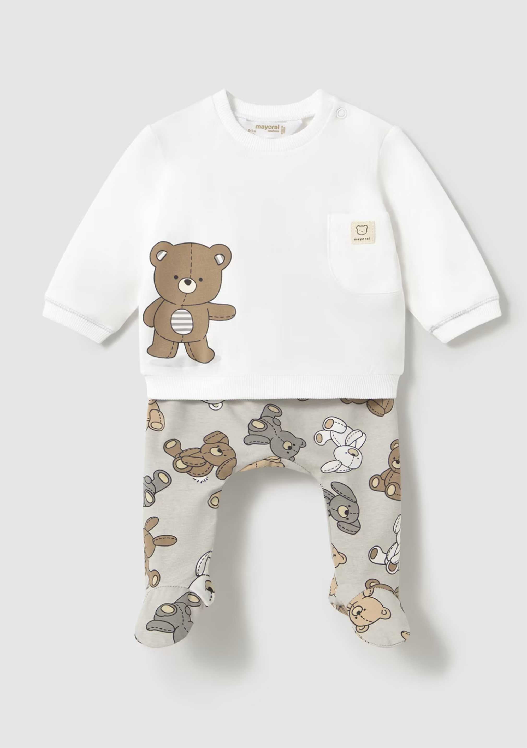 Set Polaina Buzo Cute Bear Moka Newborn