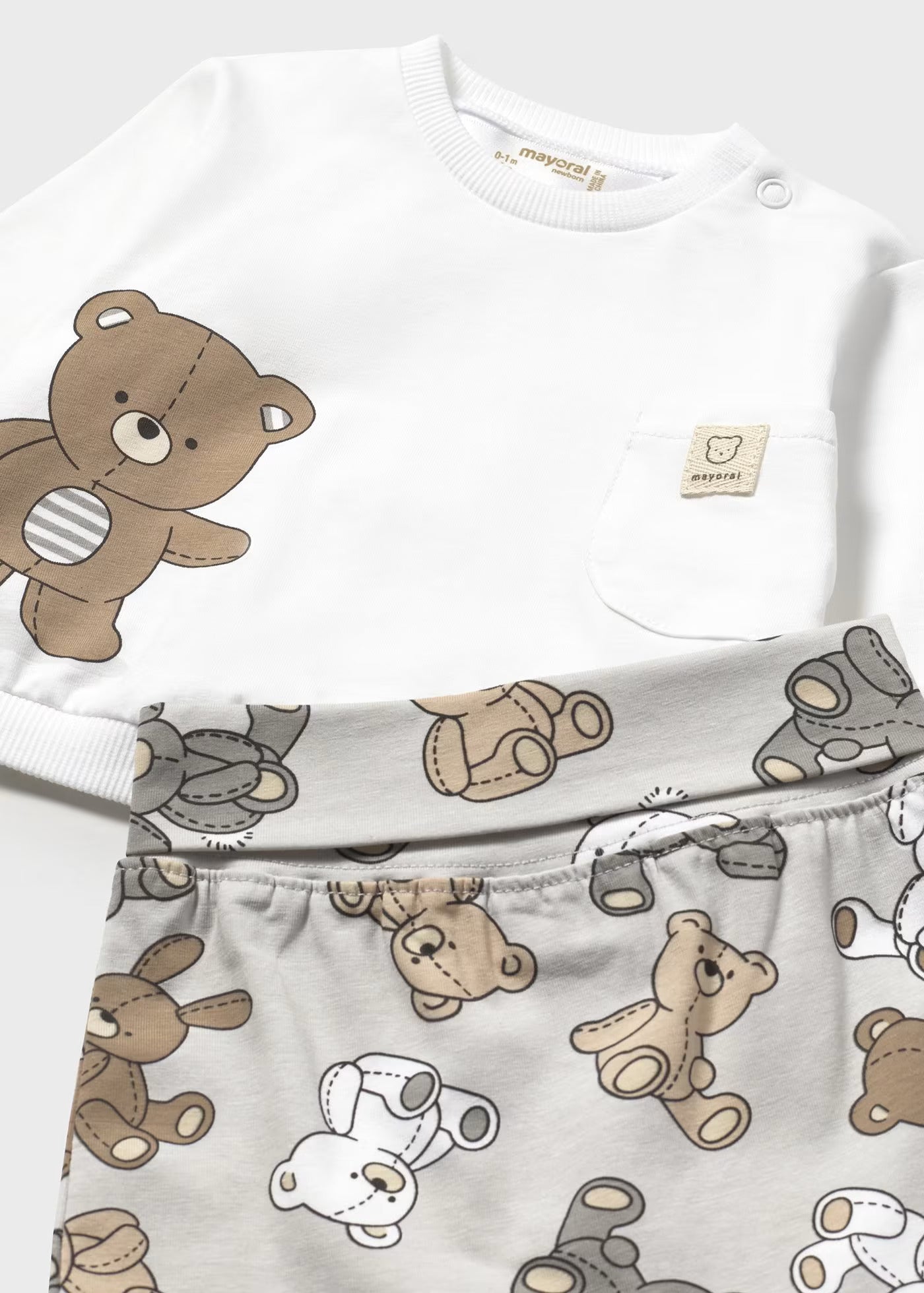 Set Polaina Buzo Cute Bear Moka Newborn