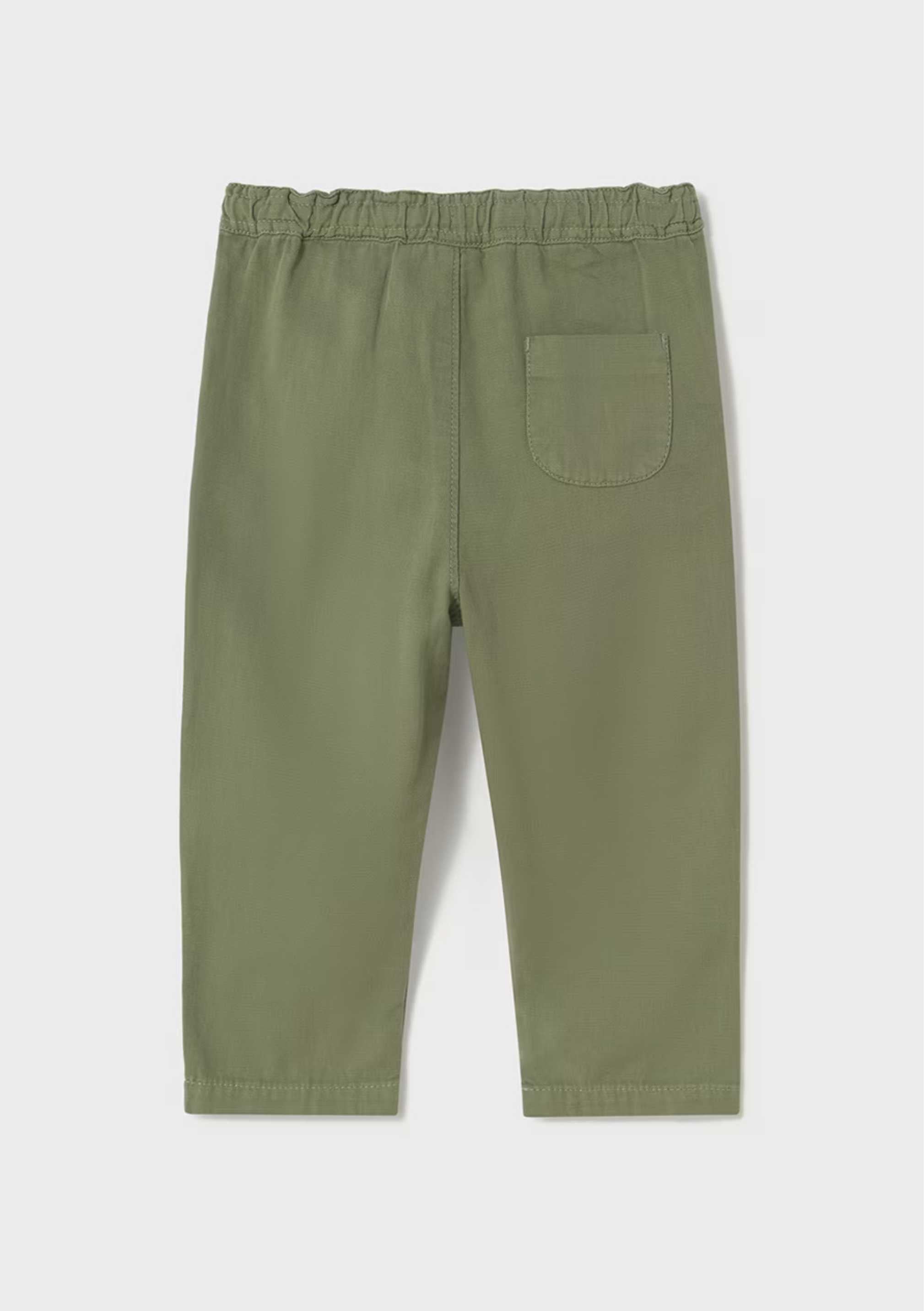 Pantalón Lino Relaxed Oliva Bebé