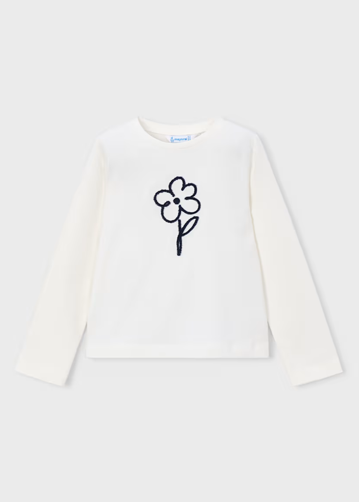 Camiseta Floral Bordado Crudo