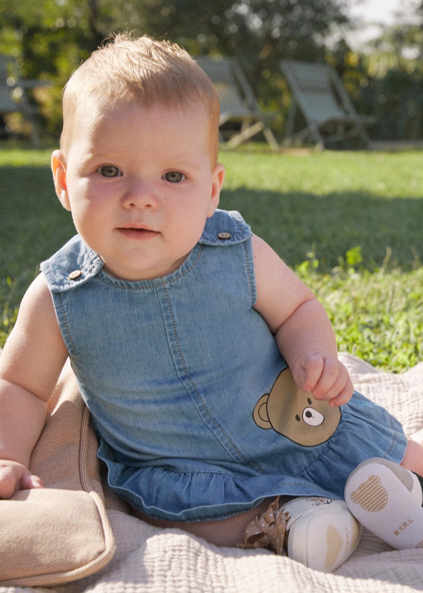 Vestido Denim Cute Bear Newborn