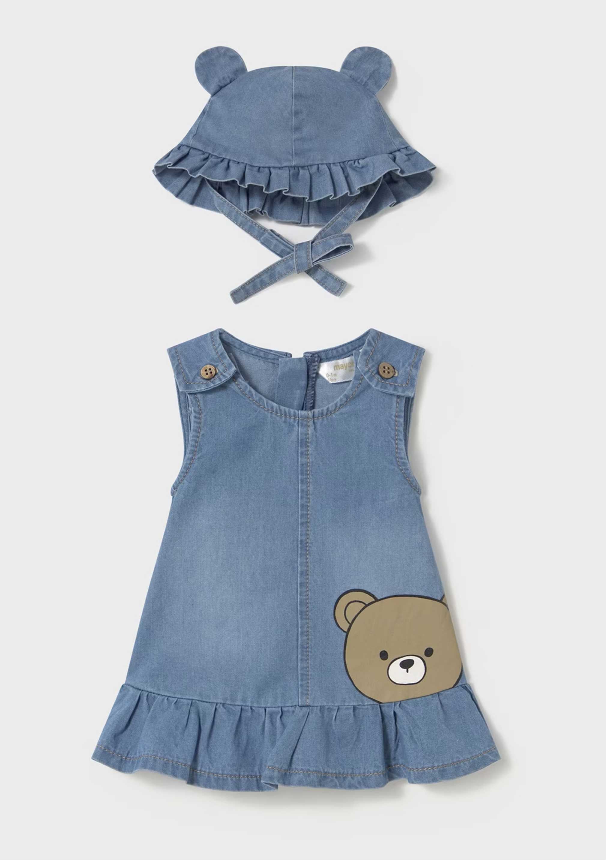 Vestido Denim Cute Bear Newborn
