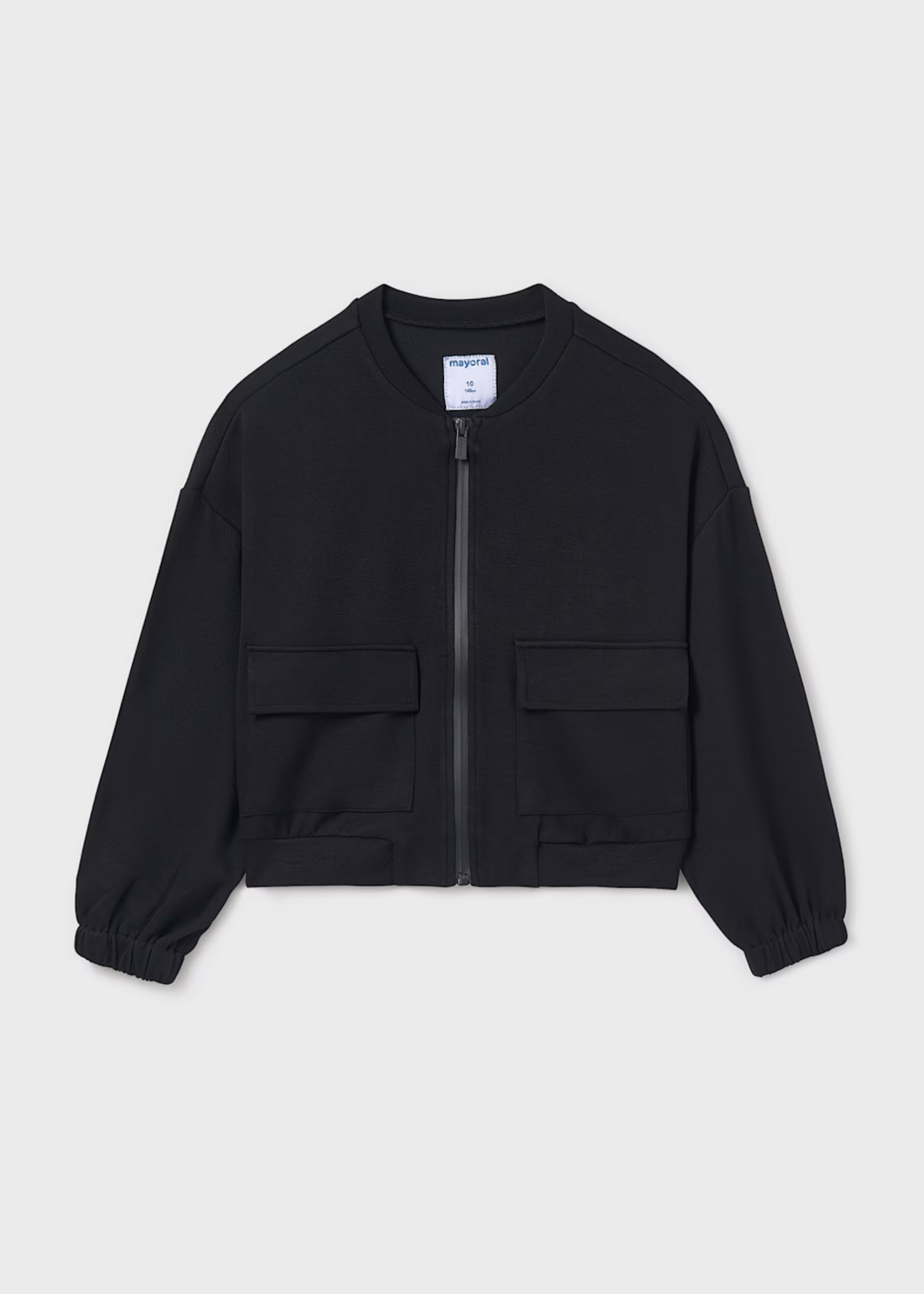 Chaqueta Bomber Bolsillos Negra