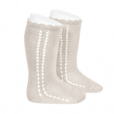 Calcetines Altos Perlé Lino