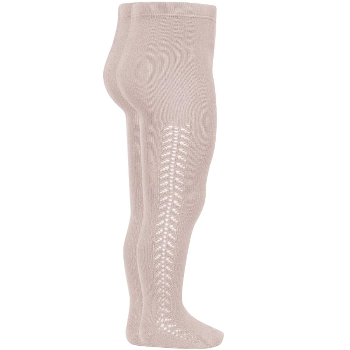 Media Pantalón Rosa Empolvado Calado Lateral