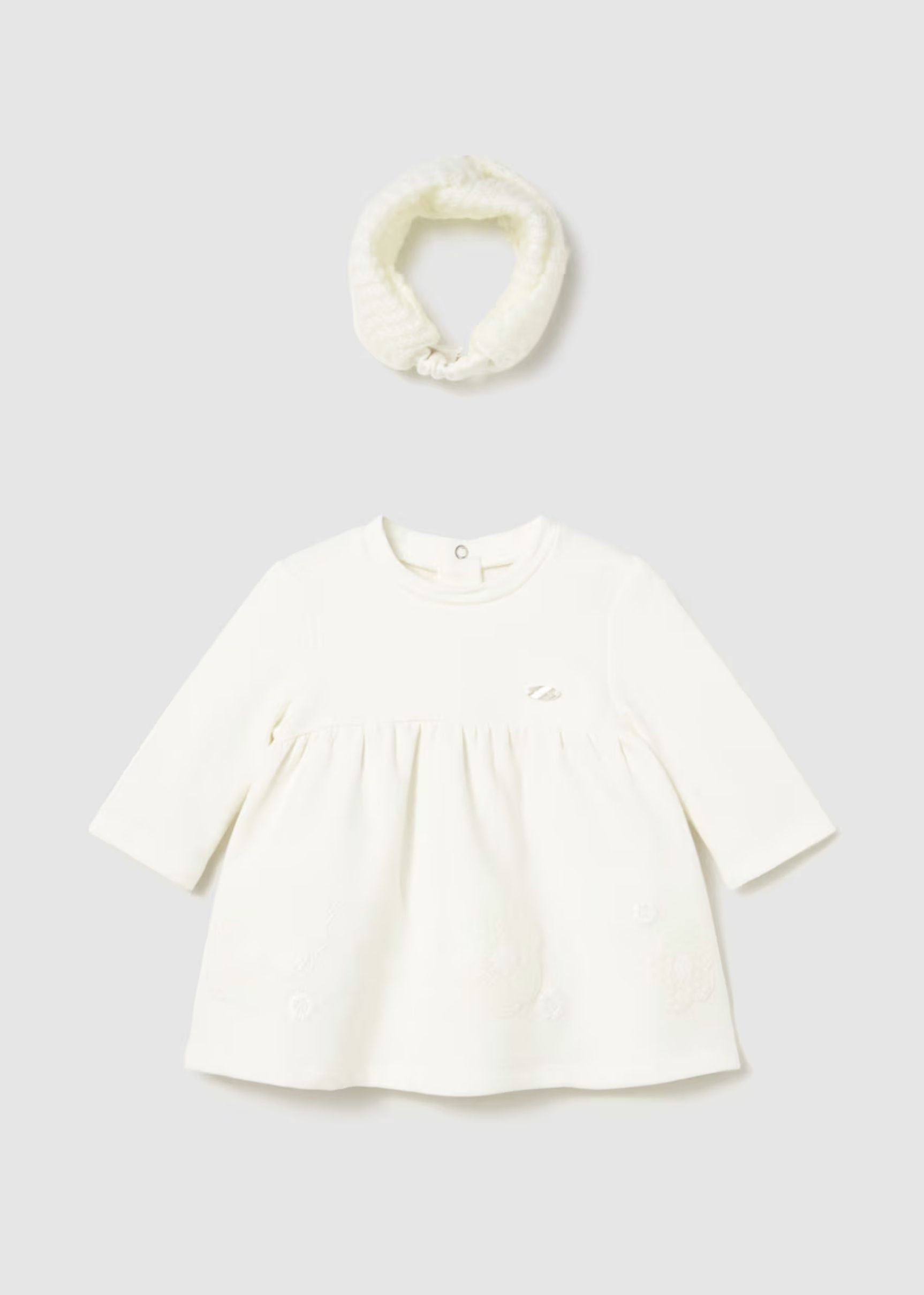 Vestido Felpa Floral Diadema