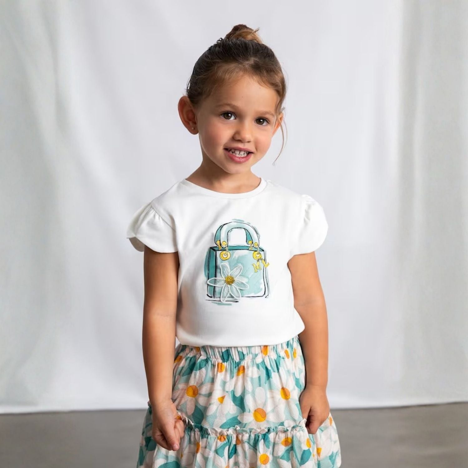 Camiseta Nature Daisy Crudo Lago