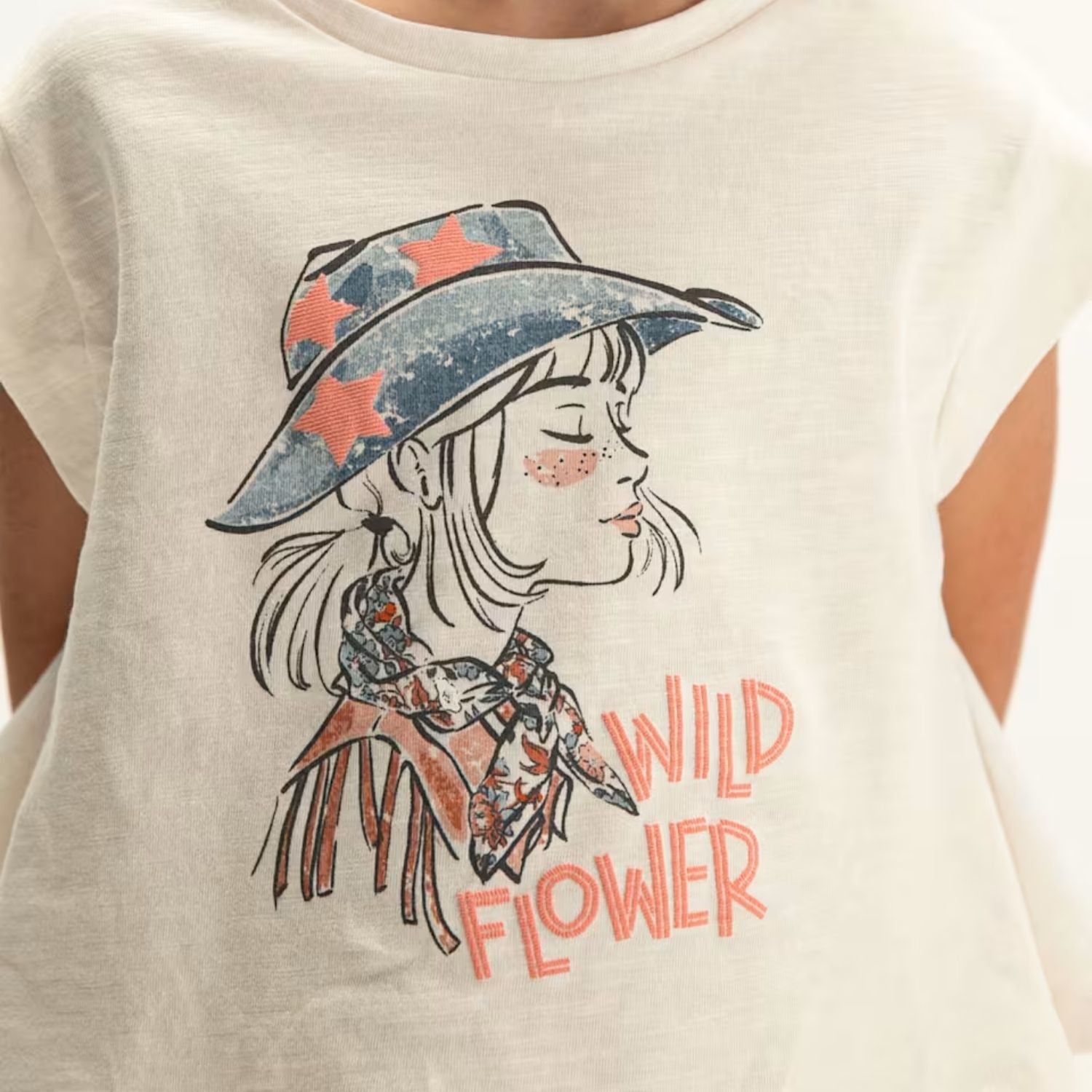 Camiseta Cowboy Girl Marfil