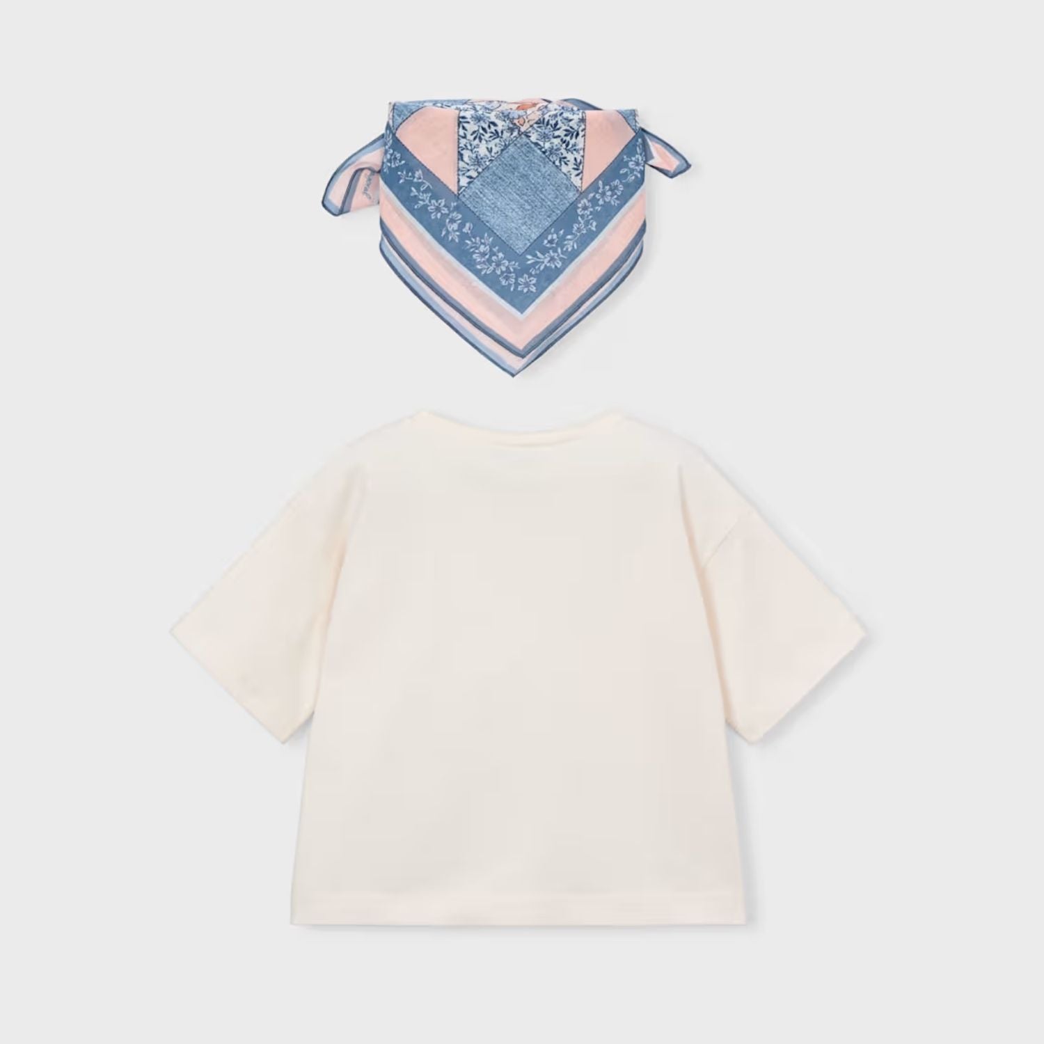 Camiseta Cowboy Girl Pañuelo Marfil Celeste