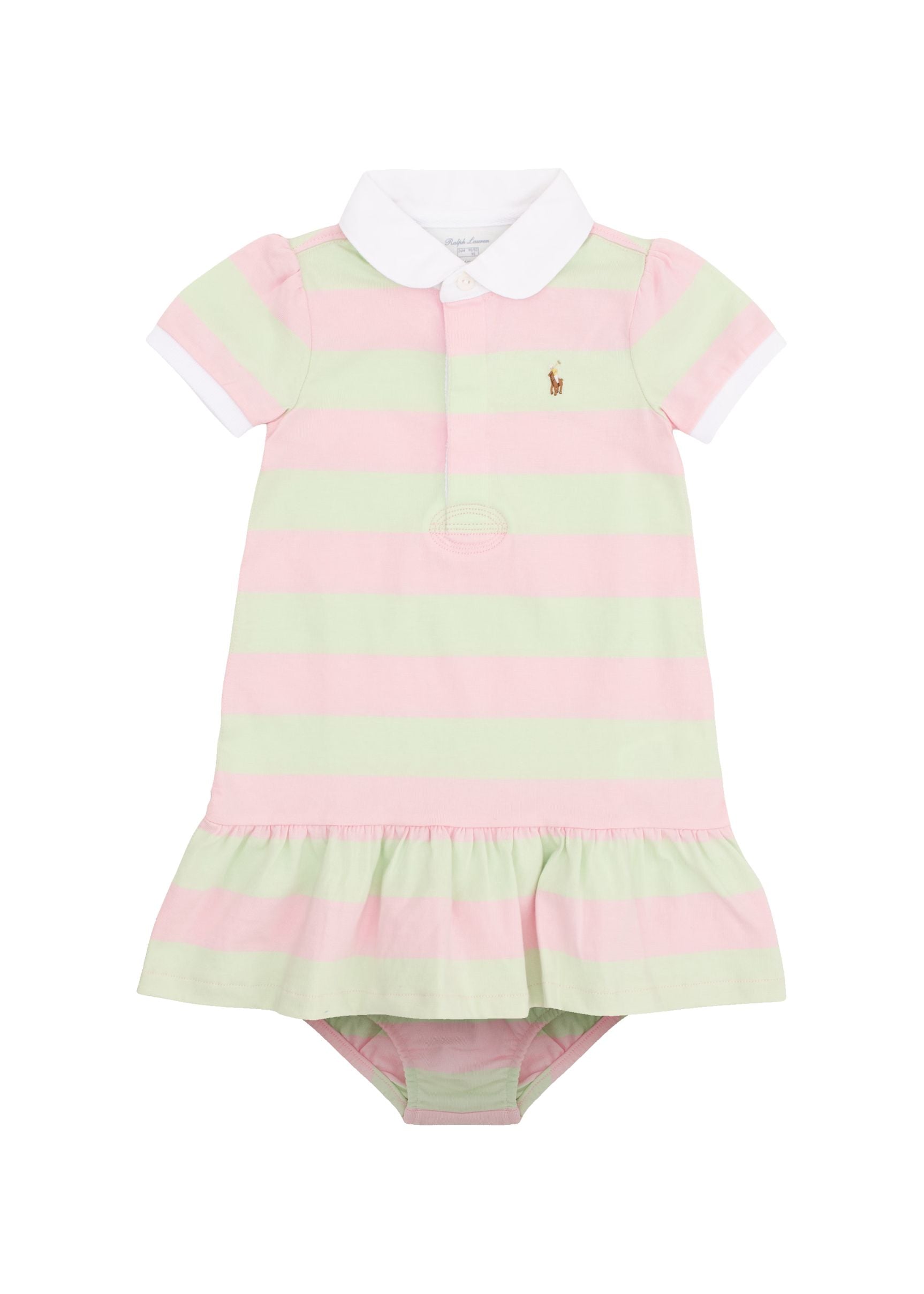 Vestido Tipo Polo Algodón Rayas Pastel