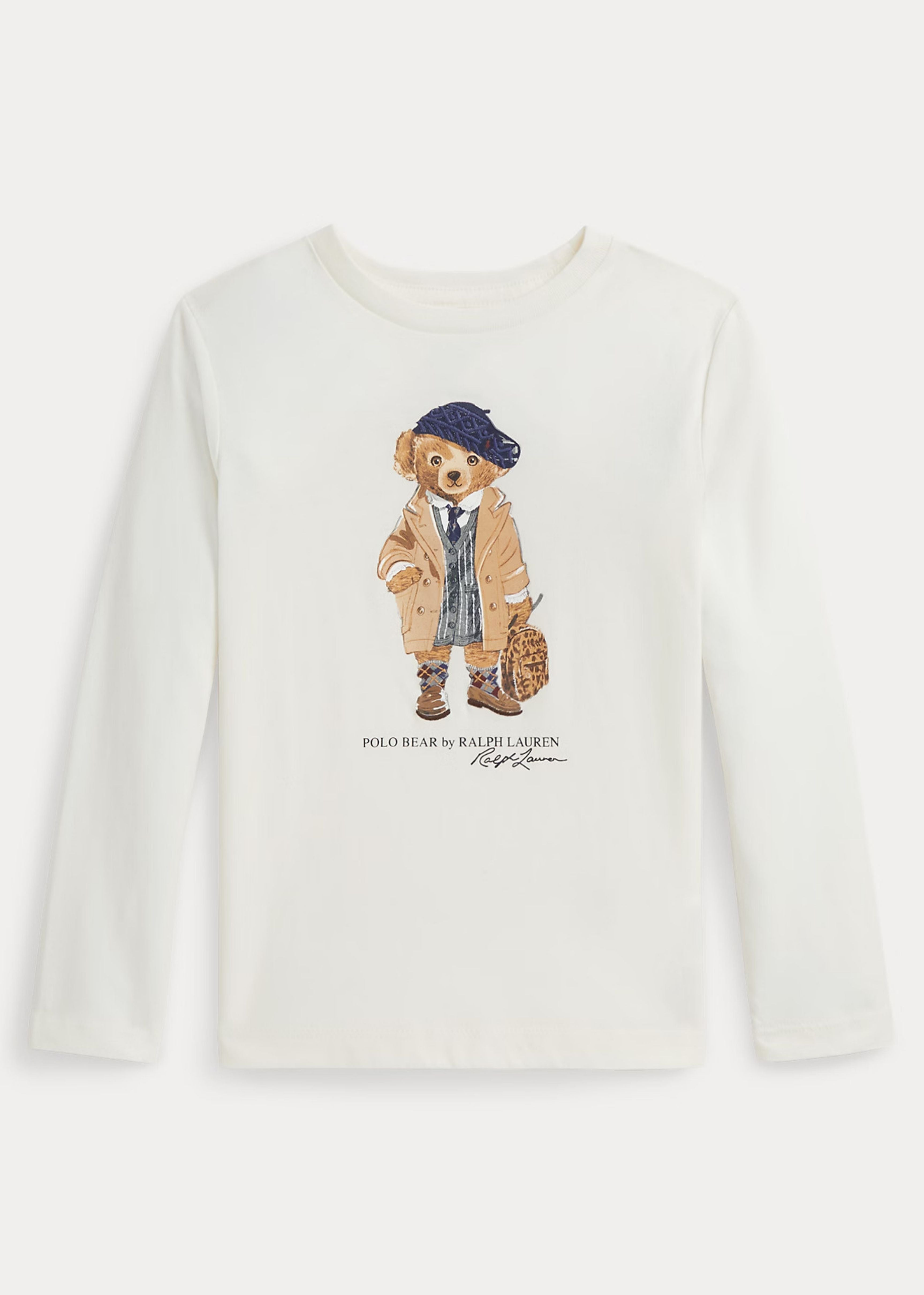 Camiseta Manga Larga Algodón Blanca Polo Bear
