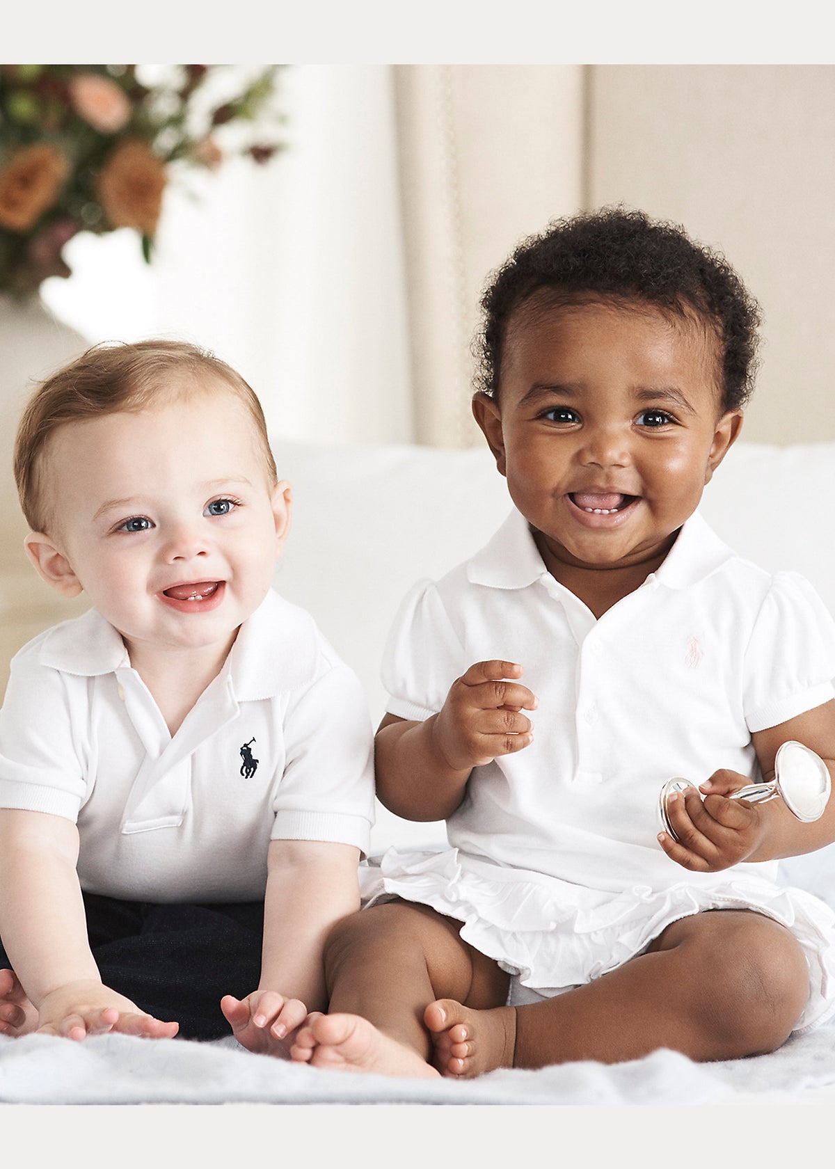 Polo Blanca Manga Corta Bebé