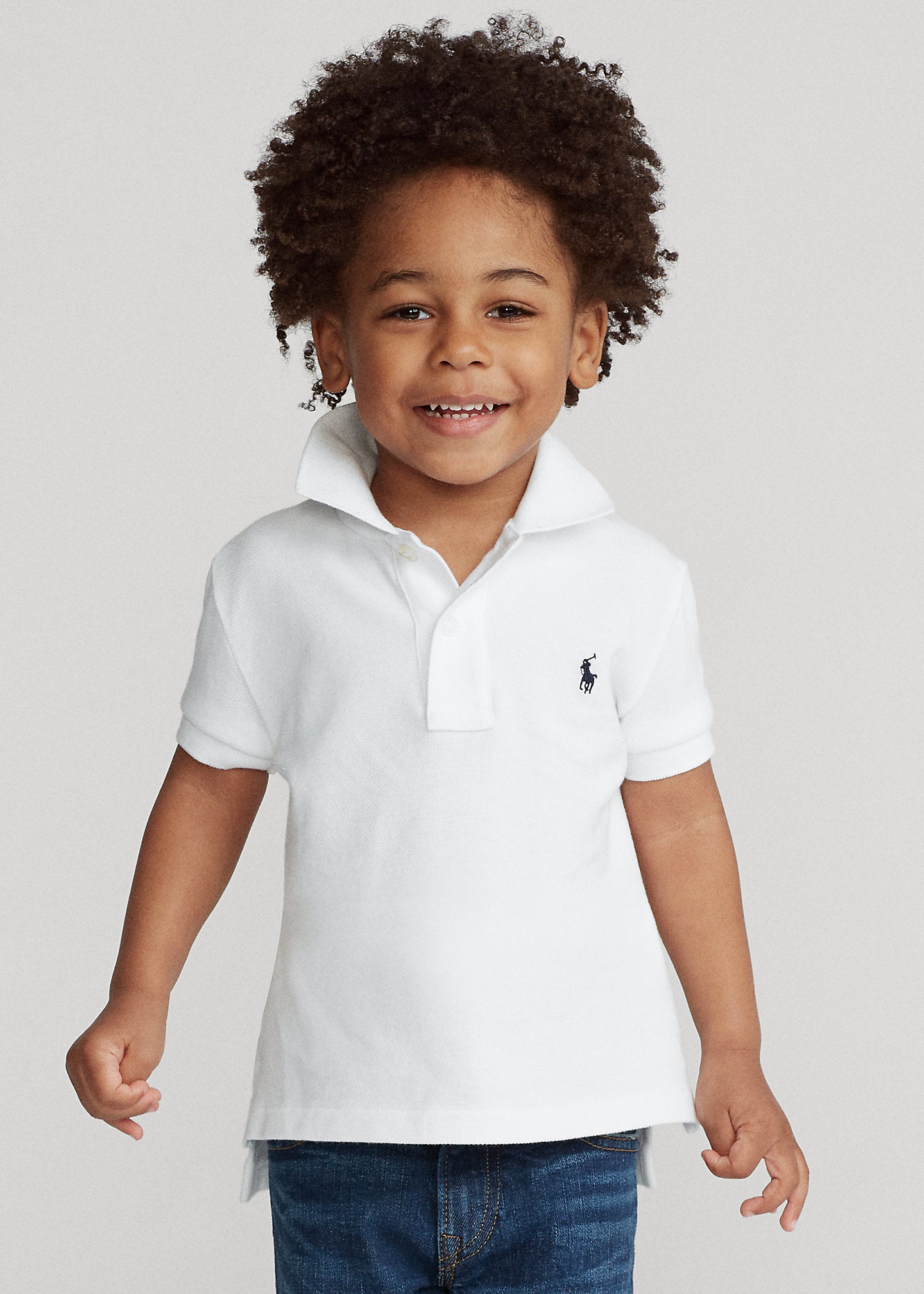 Polo Blanca Manga Corta Niño