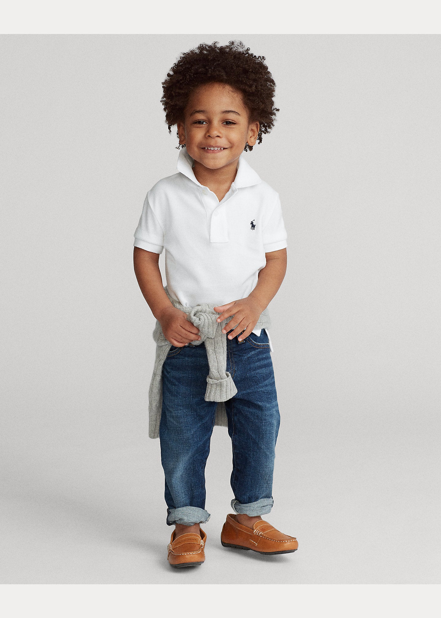 Polo Blanca Manga Corta Niño