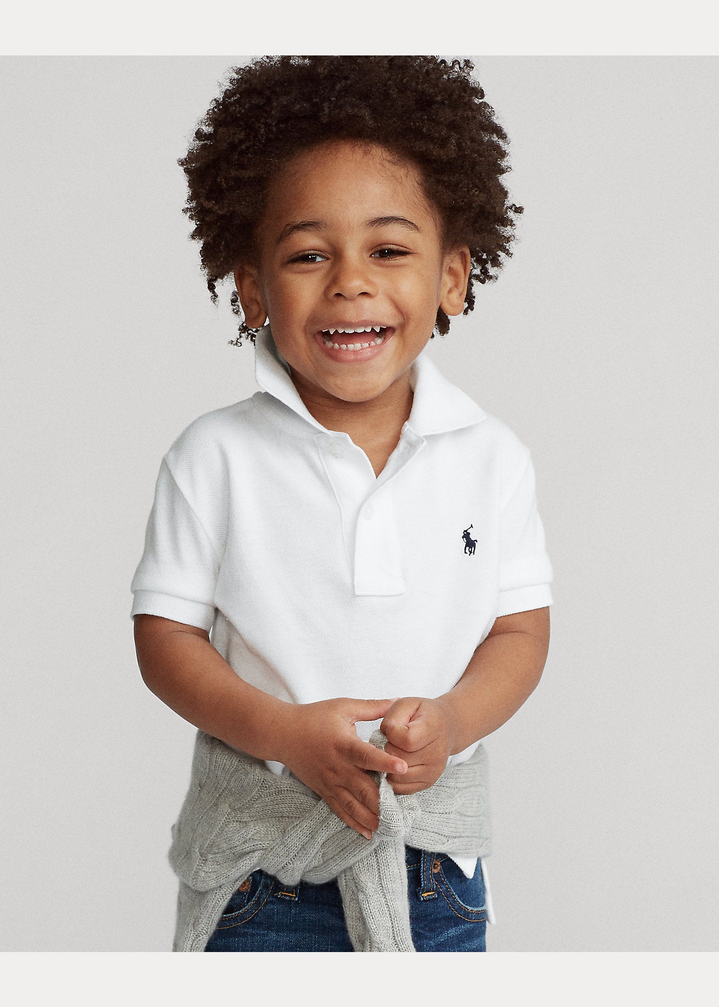 Polo Blanca Manga Corta Niño