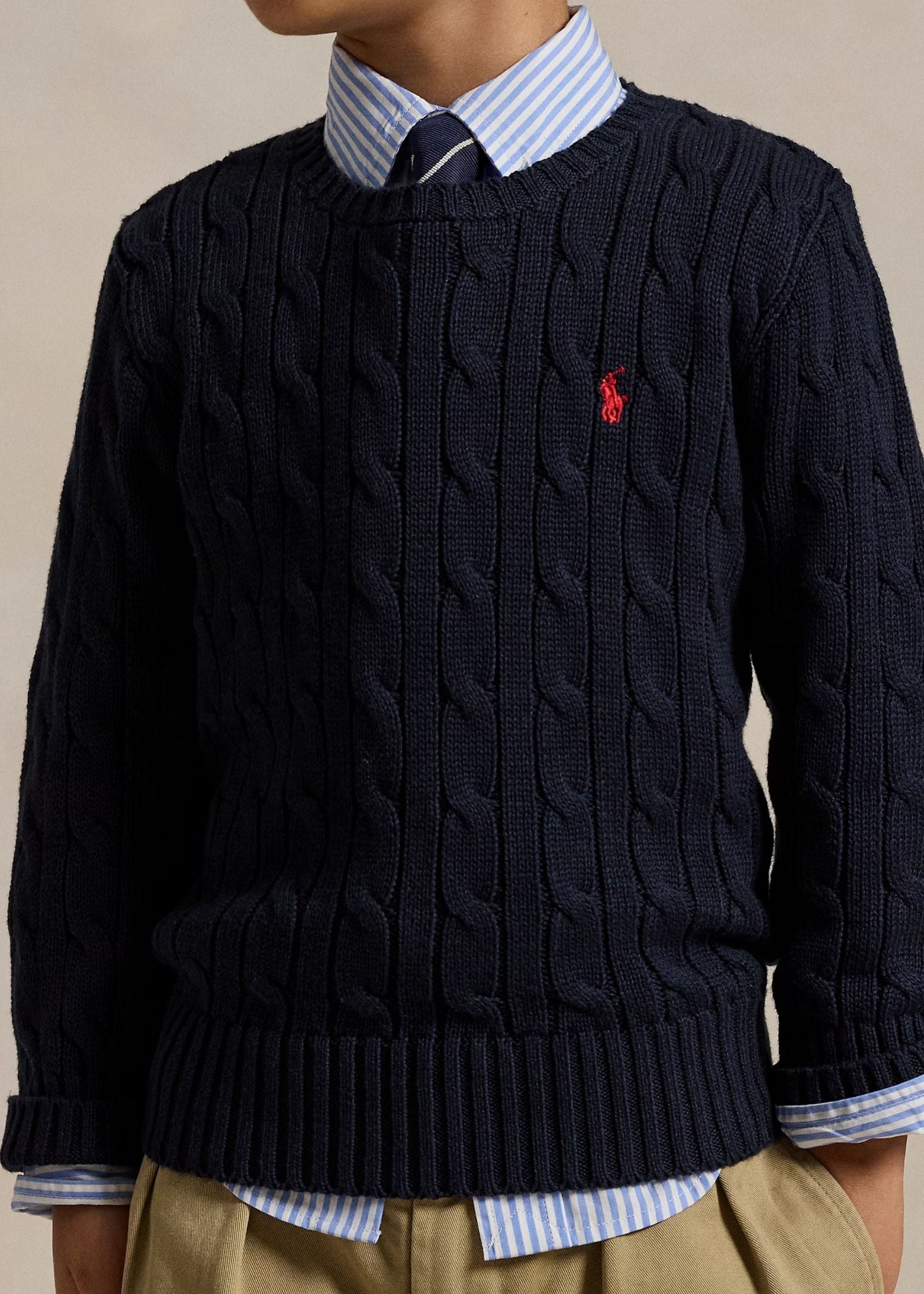 Sweater Clásico Trenzado Azul