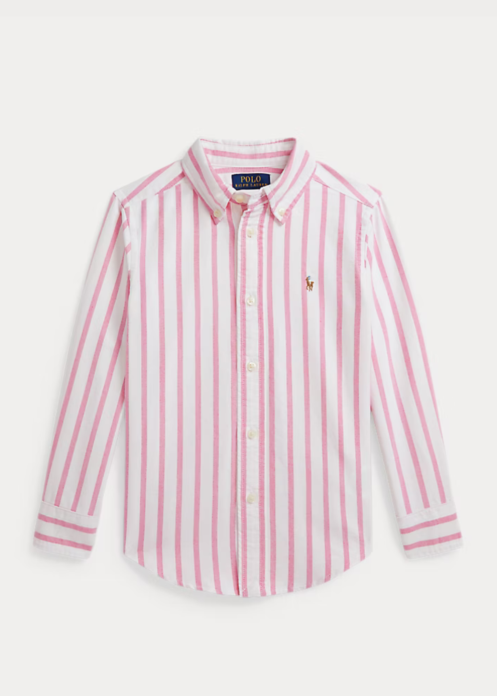 Camisa Rayas Oxford Rosa Niño