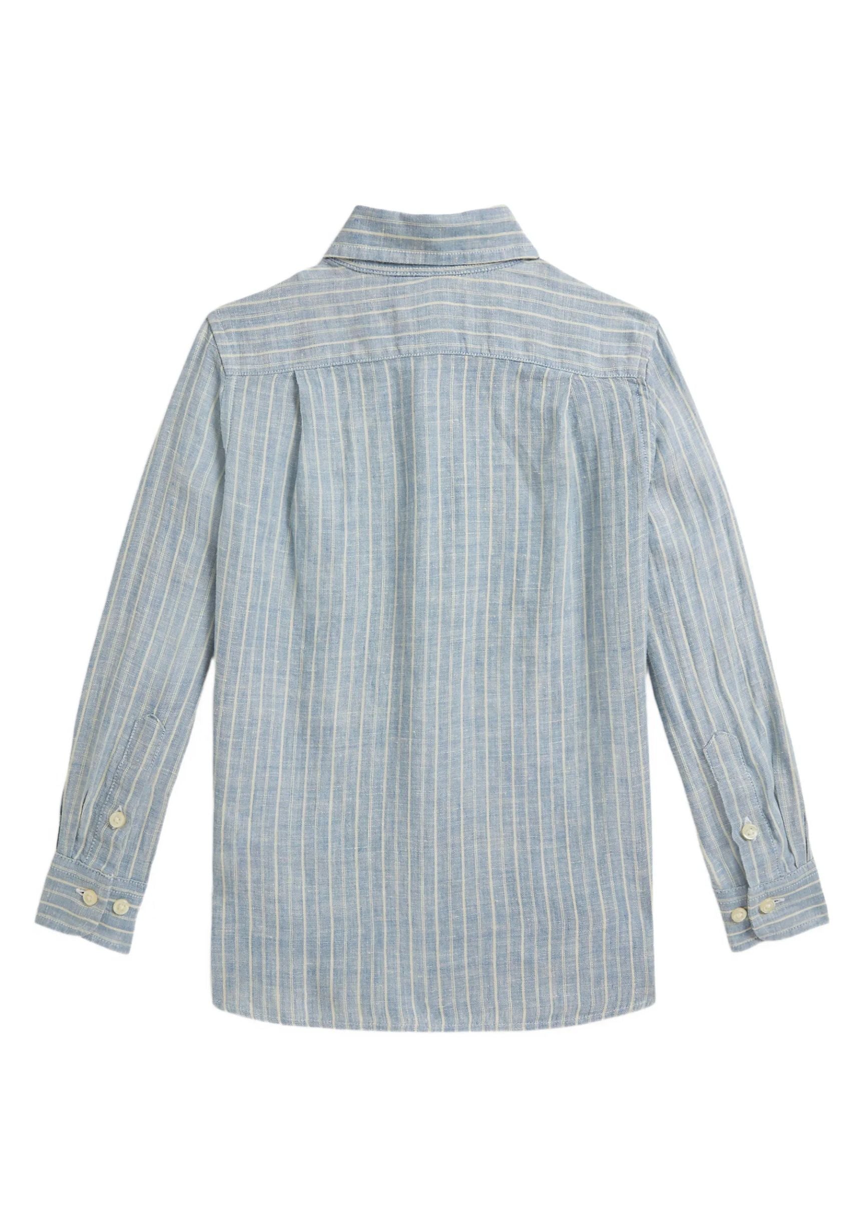 Camisa Rayas Lino Azul