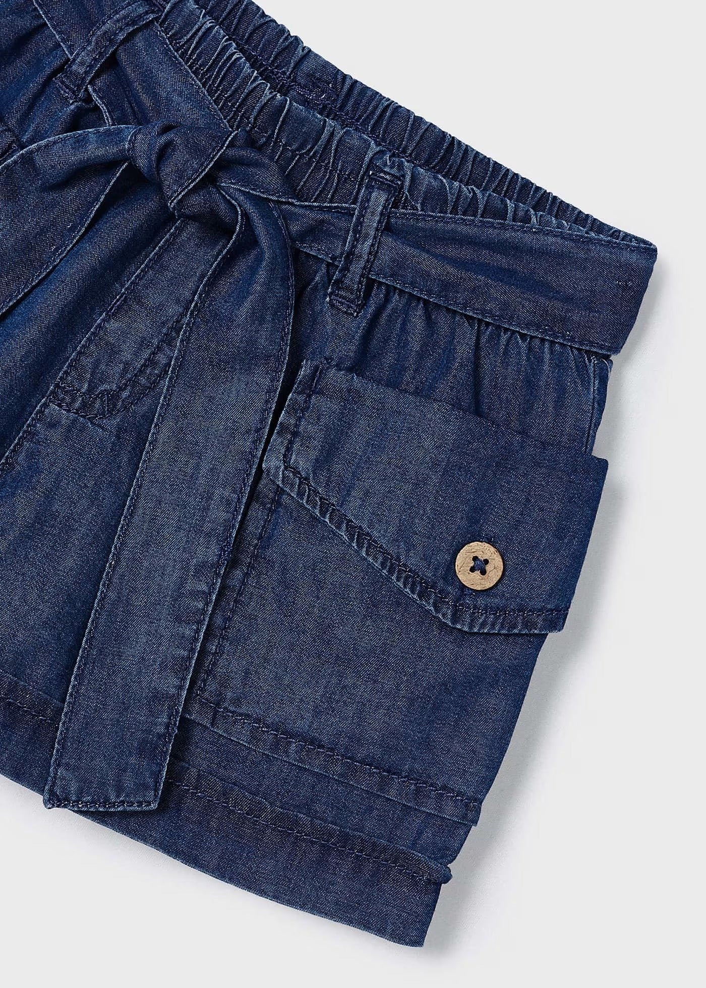 Short Denim Oscuro Bolsillos Niña