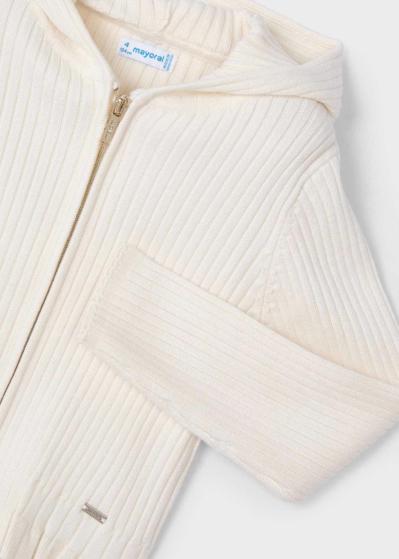 Cárdigan Capota Tricot Marfil