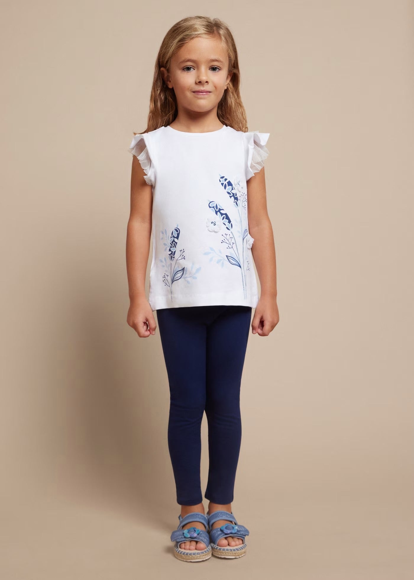 Conjunto Leggings & Camiseta Blanca Niña