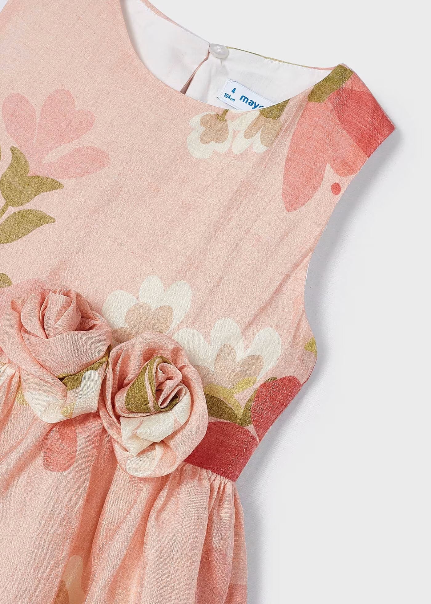 Vestido Nude Estampado Floral Niña