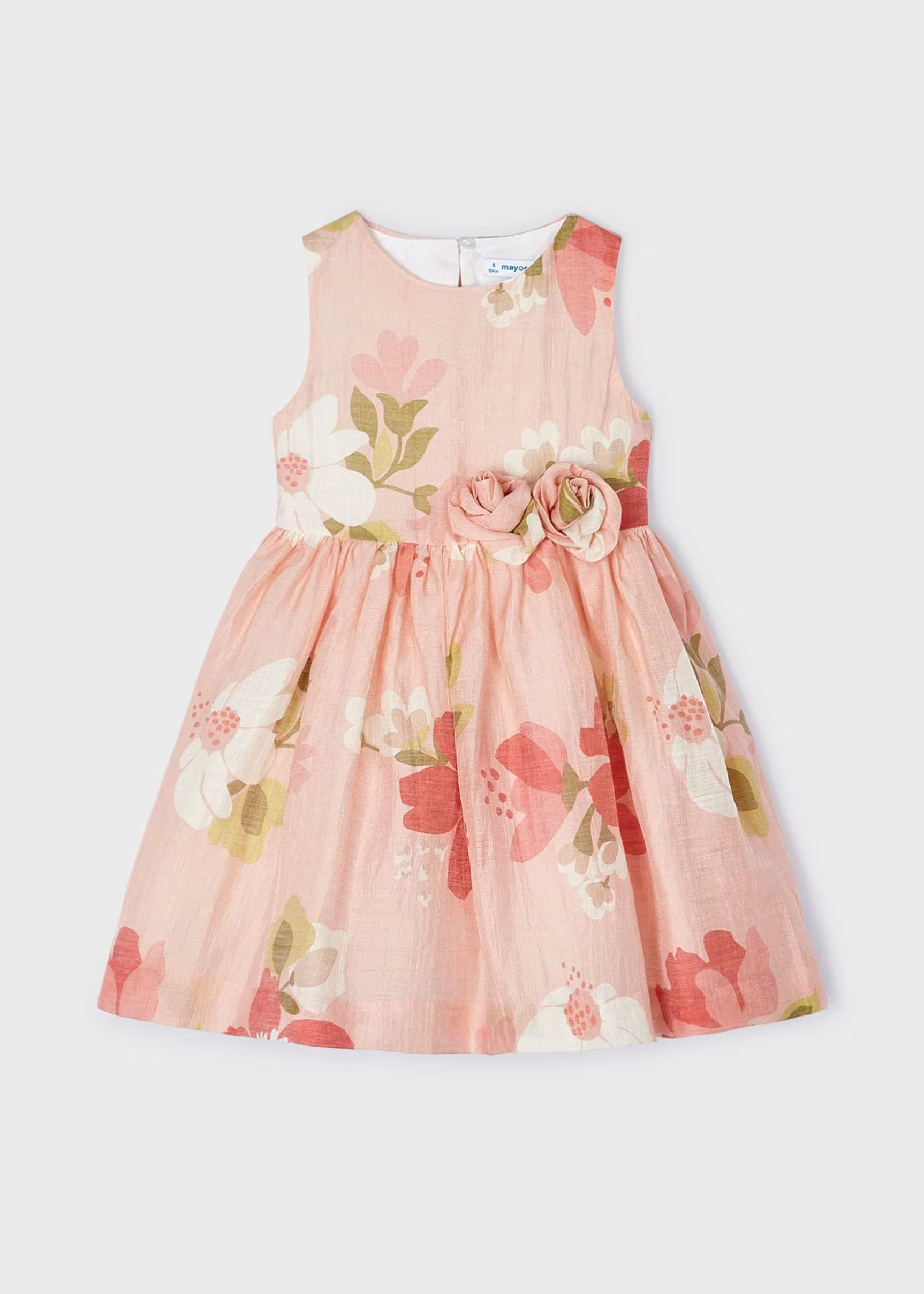 Vestido Nude Estampado Floral Niña