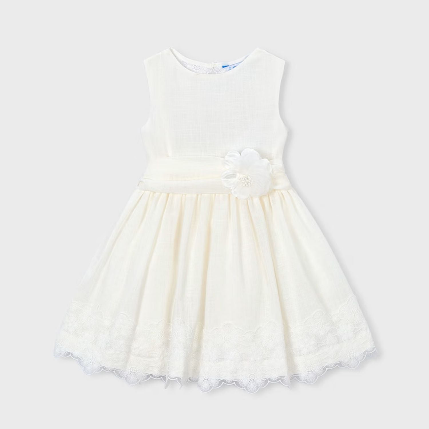 Vestido Encaje Ceremonia Crudo