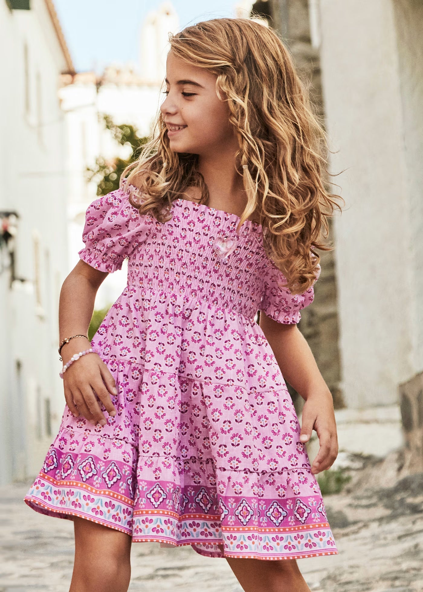 Vestido Boho Chic Estampado Malva