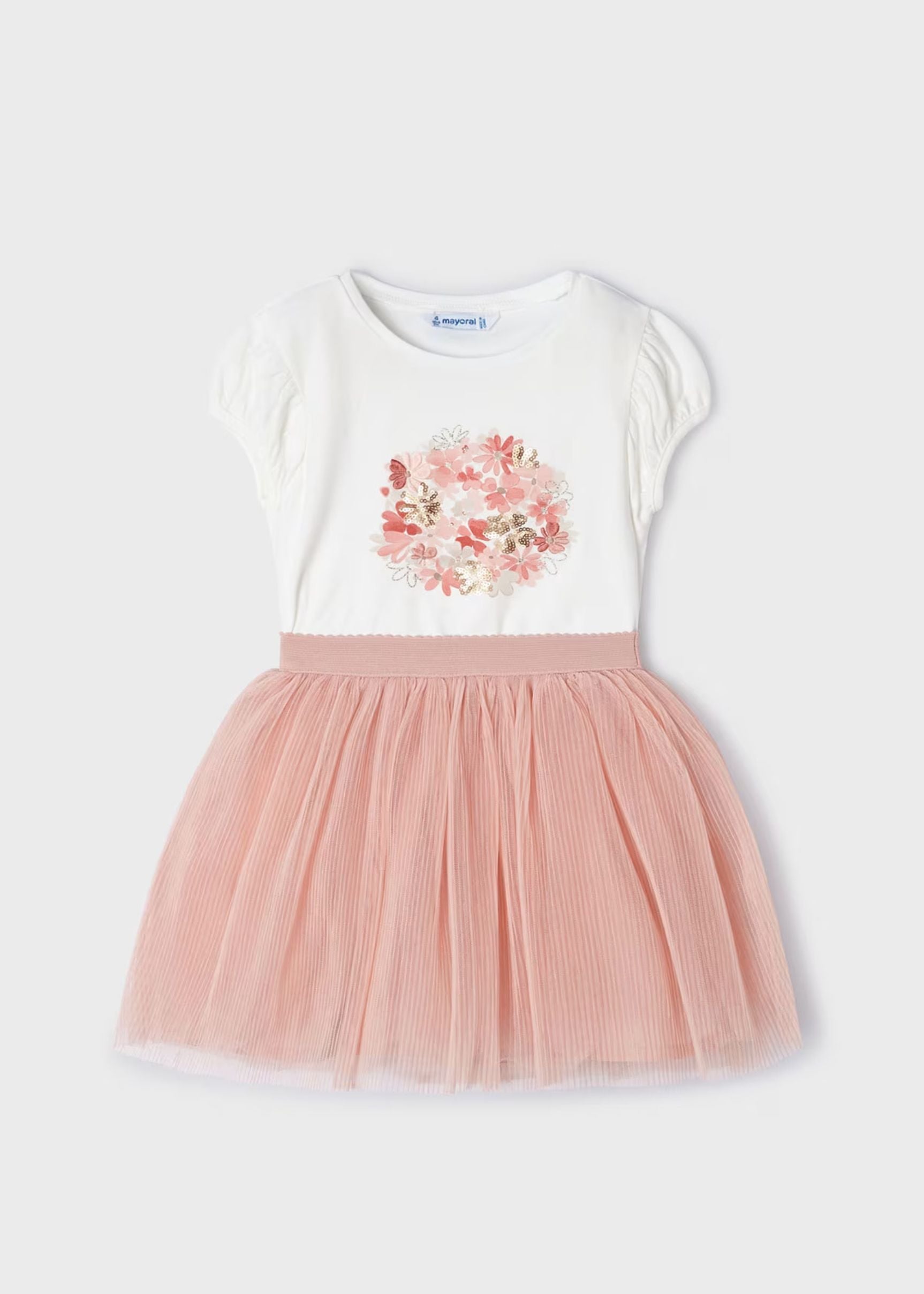 Conjunto Camiseta & Falda Tul Nude Niña