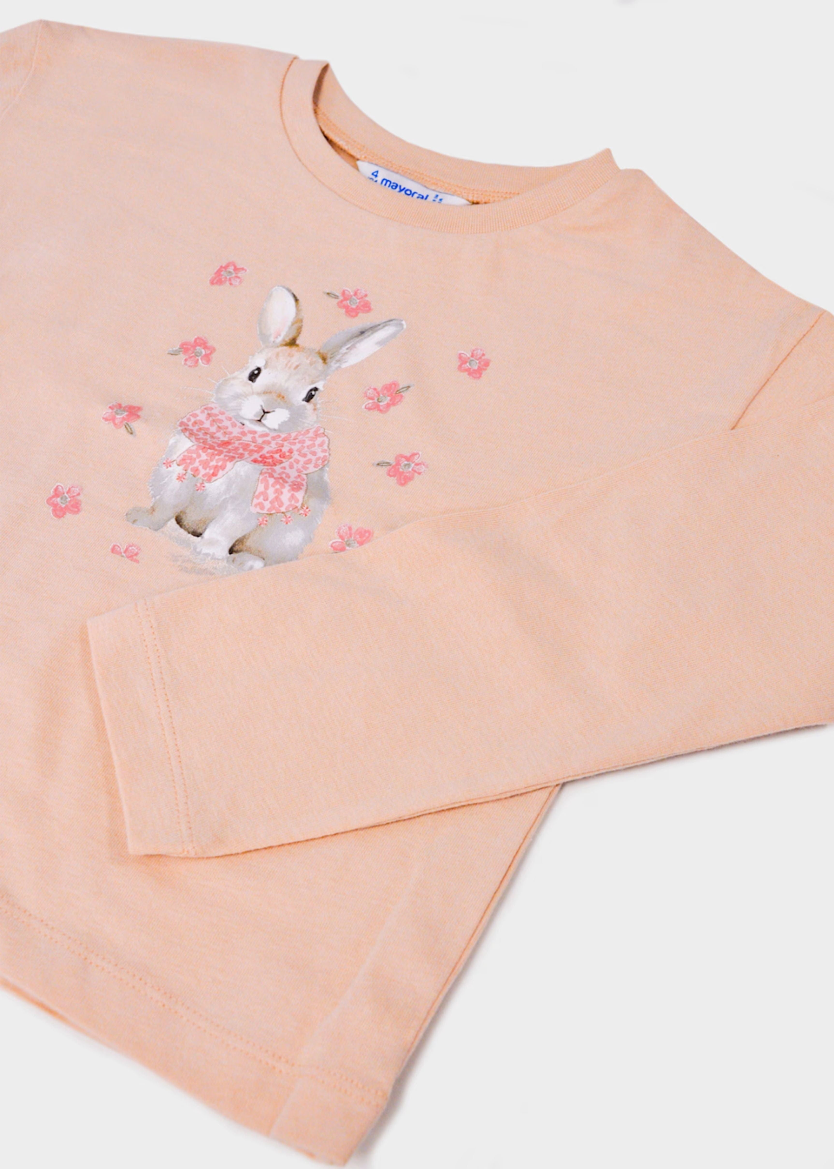 Camiseta Serigafía Bunny Rosa Pastel 100% Cotton