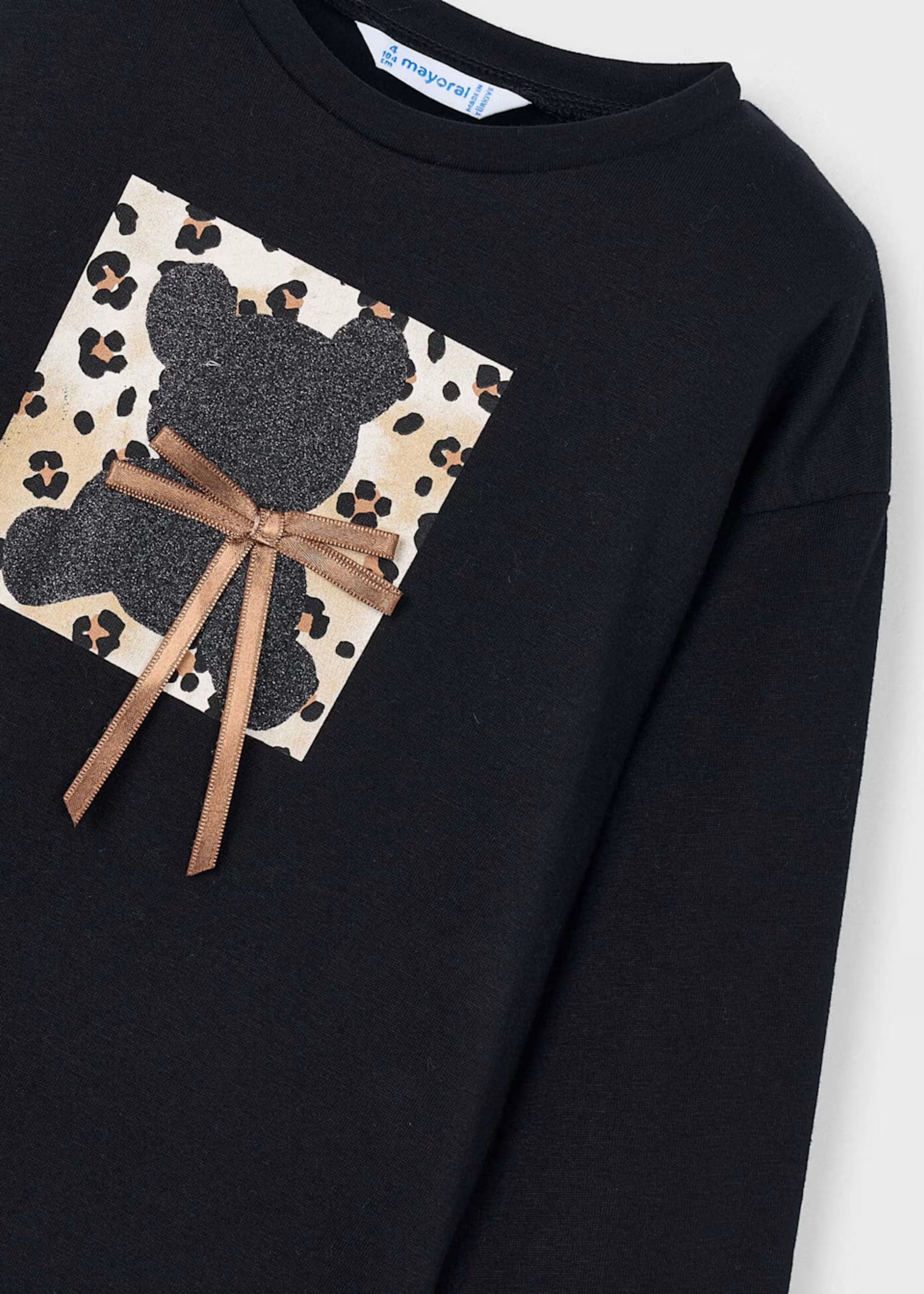 Camiseta Little Bear Negro 100% Cotton