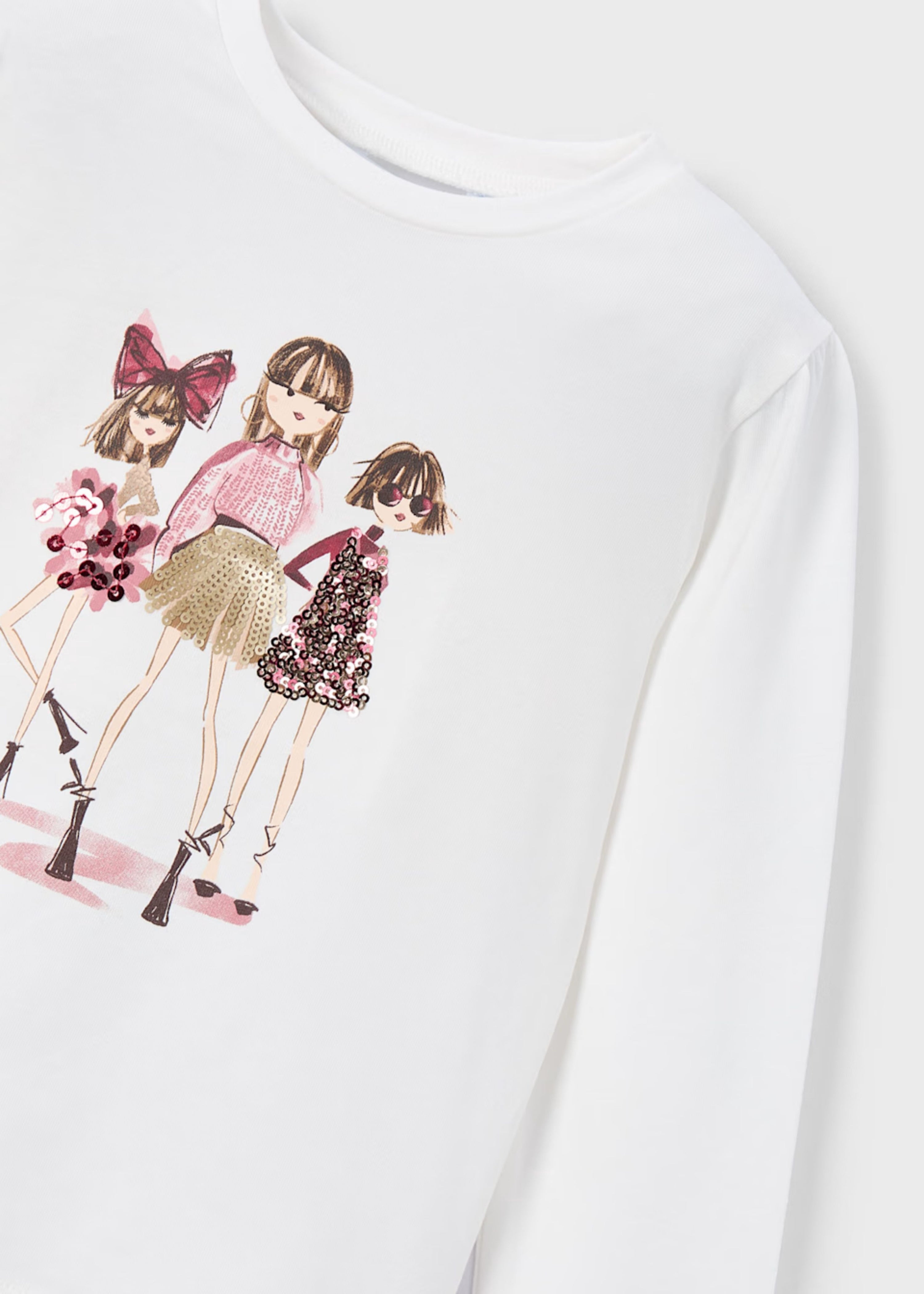 Camiseta Fashion Friends Nata Cereza 100% Cotton