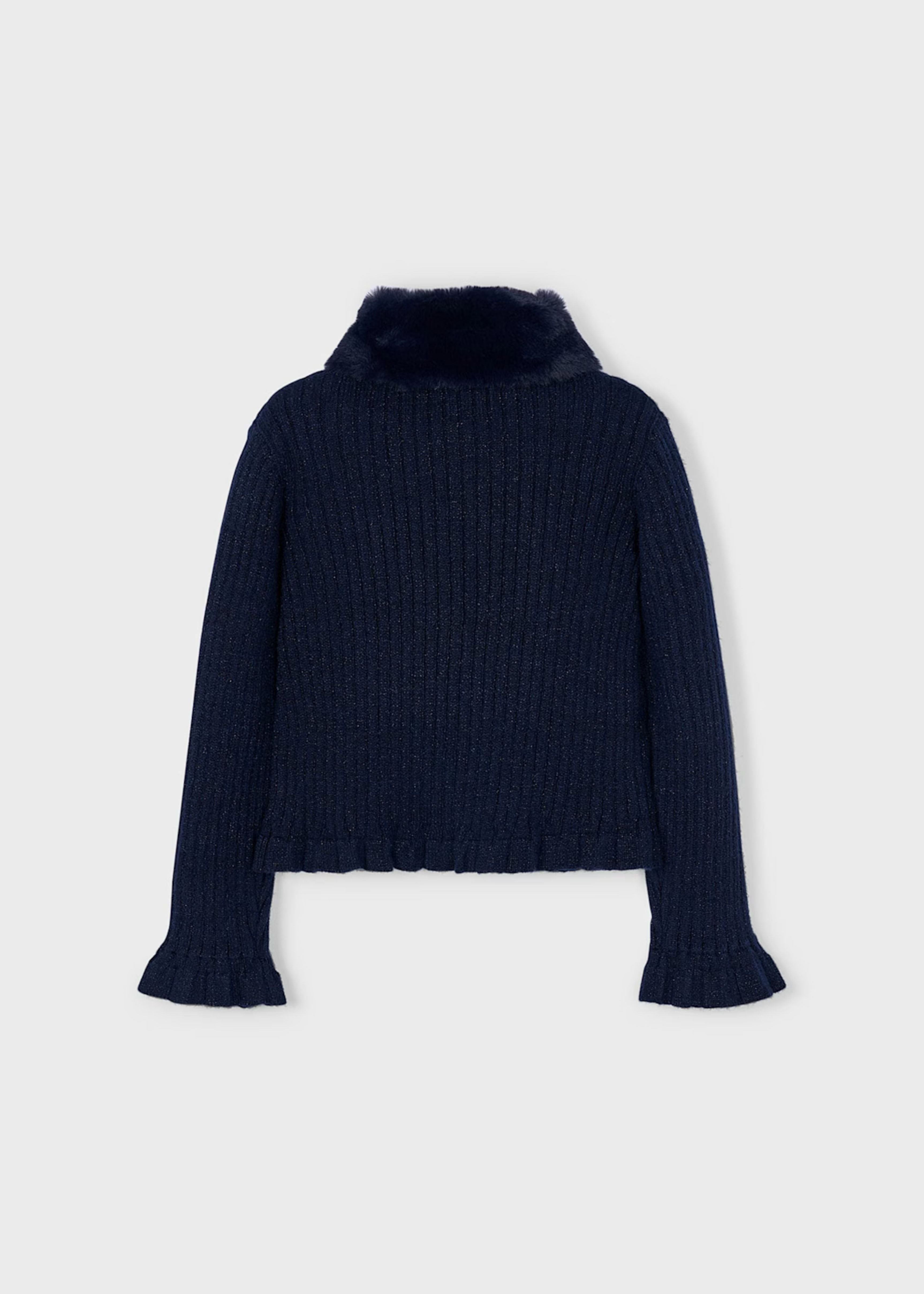 Cárdigan Tricot Cuello Pelo Marino