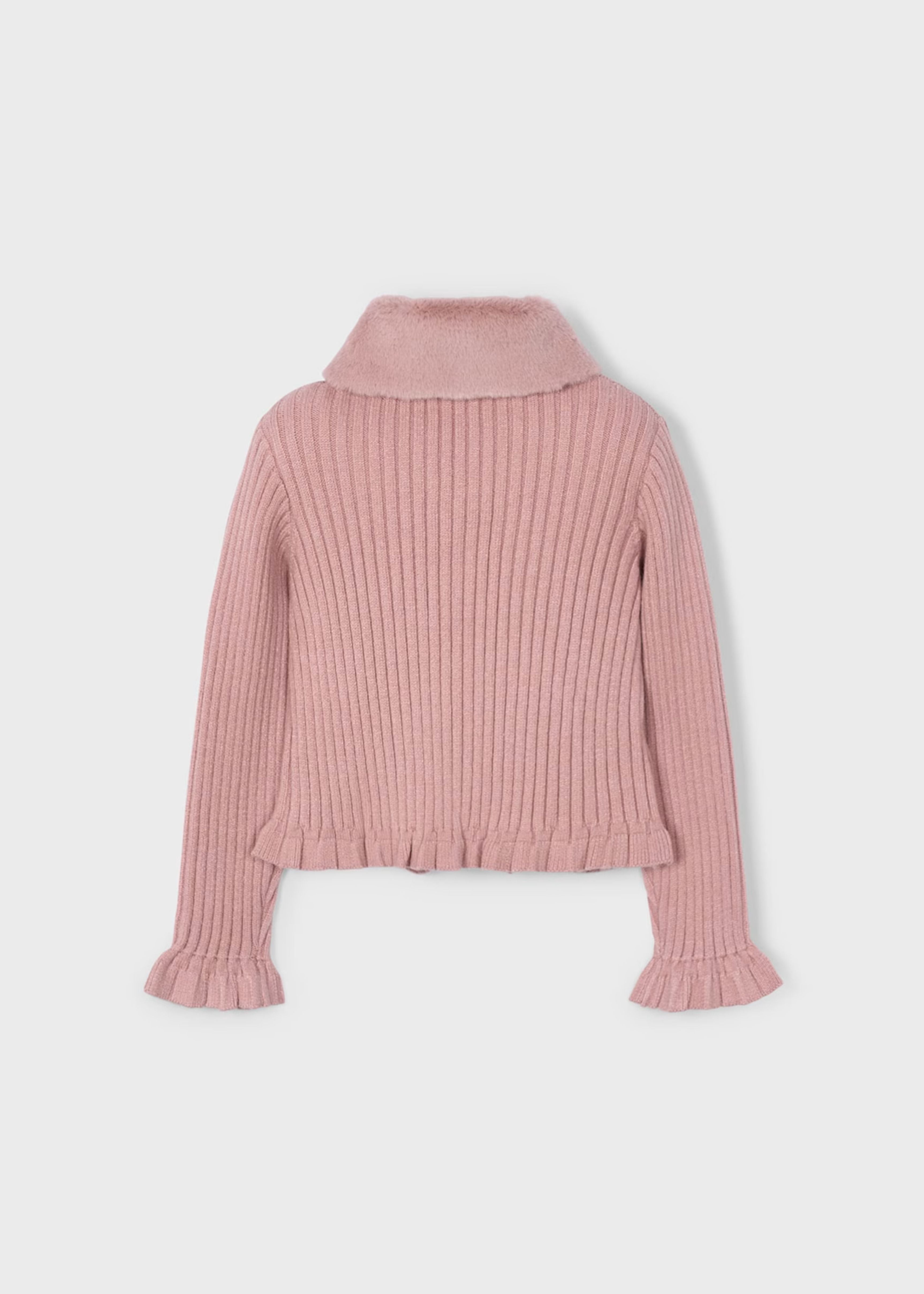 Cárdigan Tricot Cuello Pelo Maquillaje