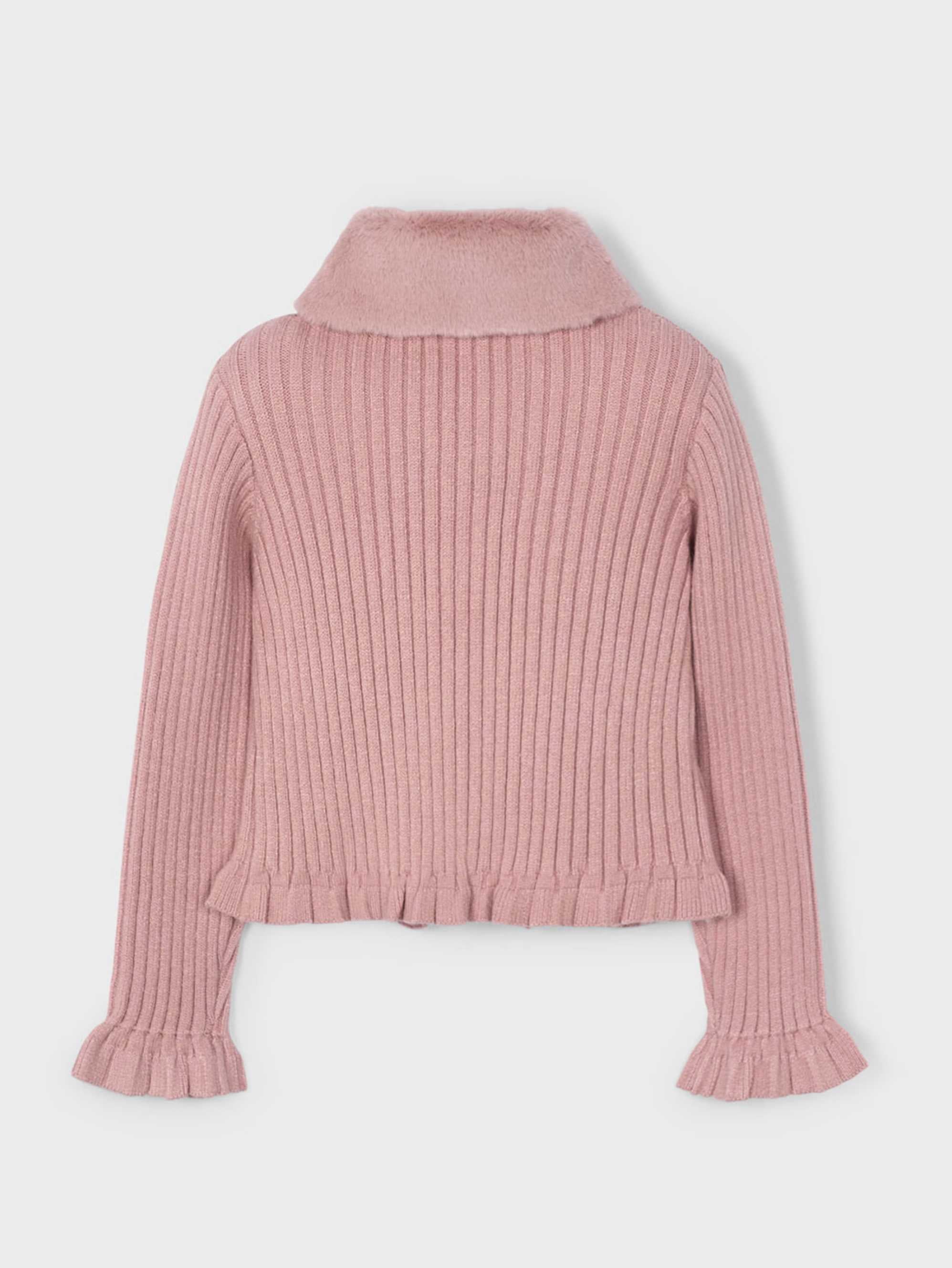 Cárdigan Tricot Cuello Pelo Maquillaje