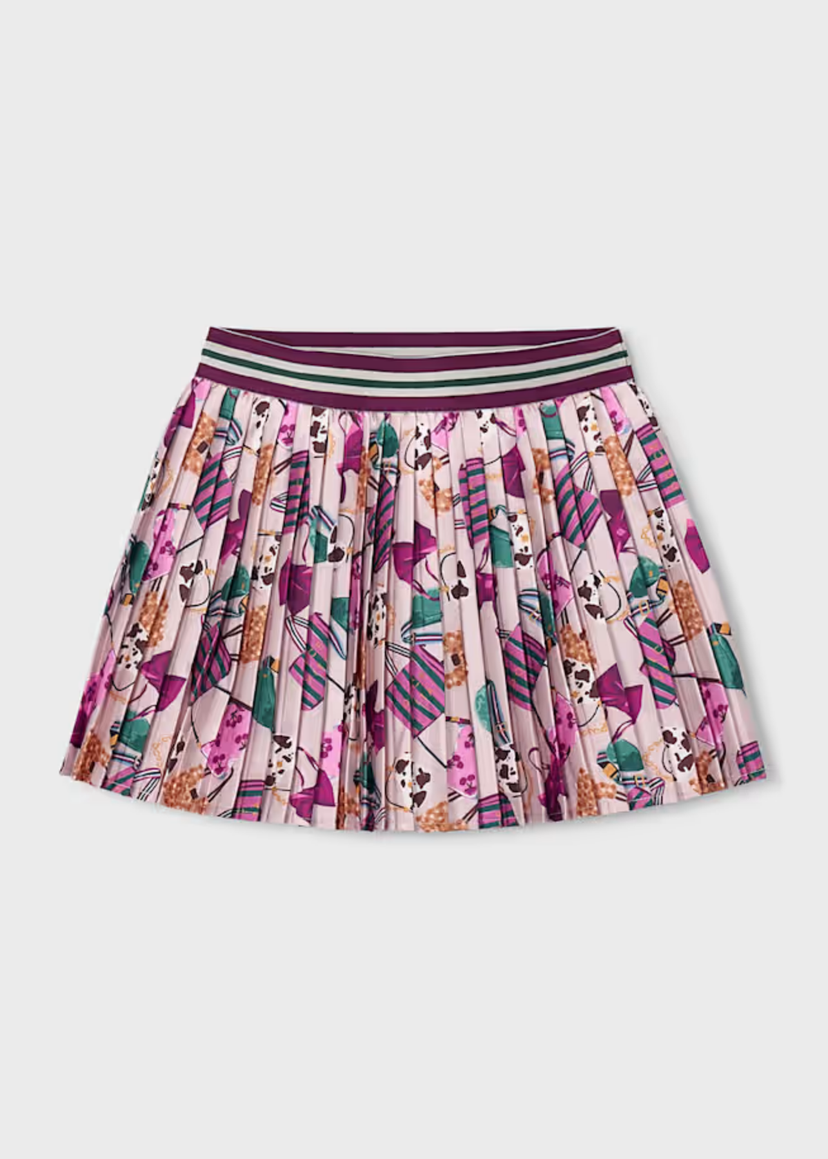 Falda Plisada Estampada Botella