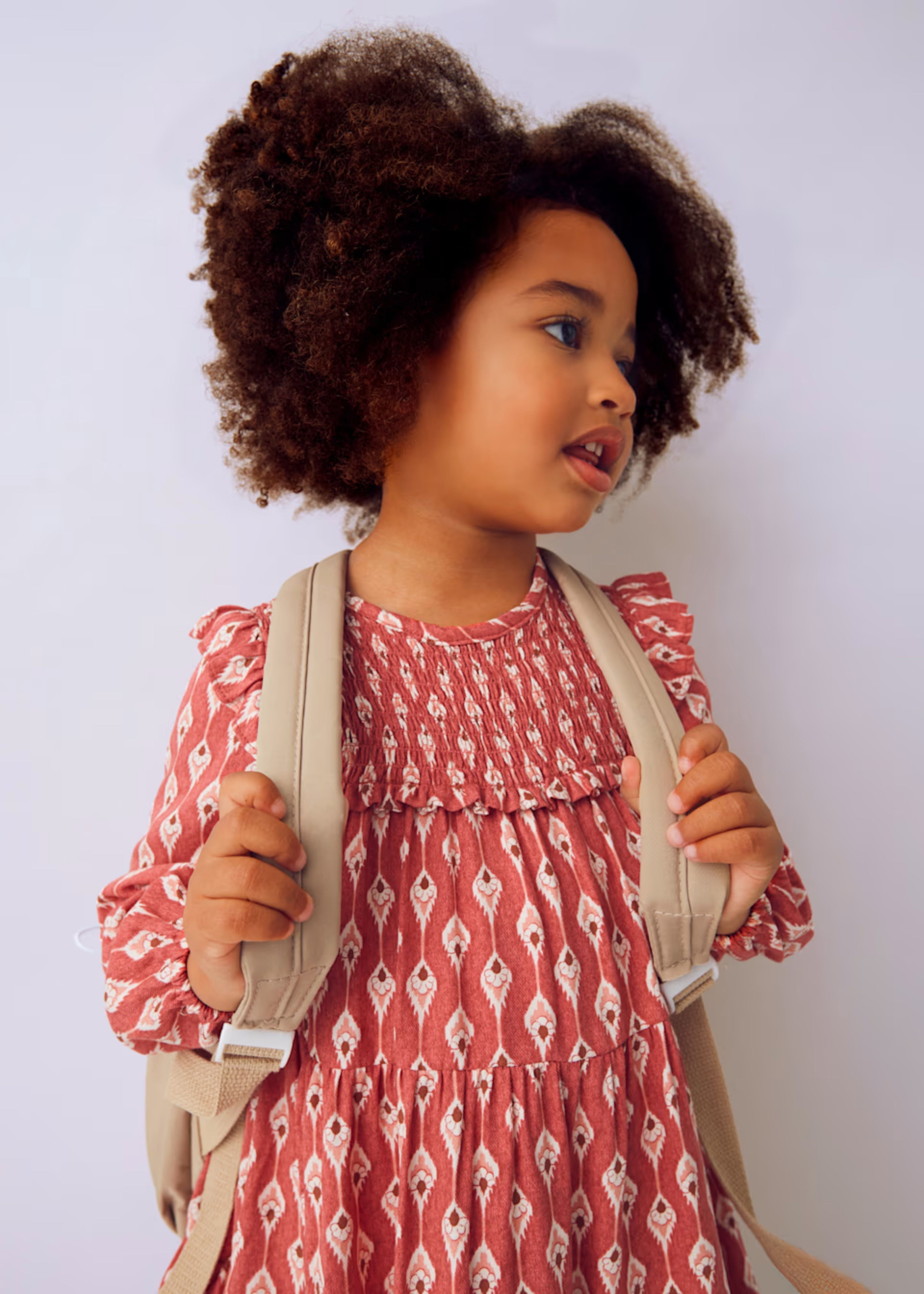 Vestido Motivo Ikat Frunces