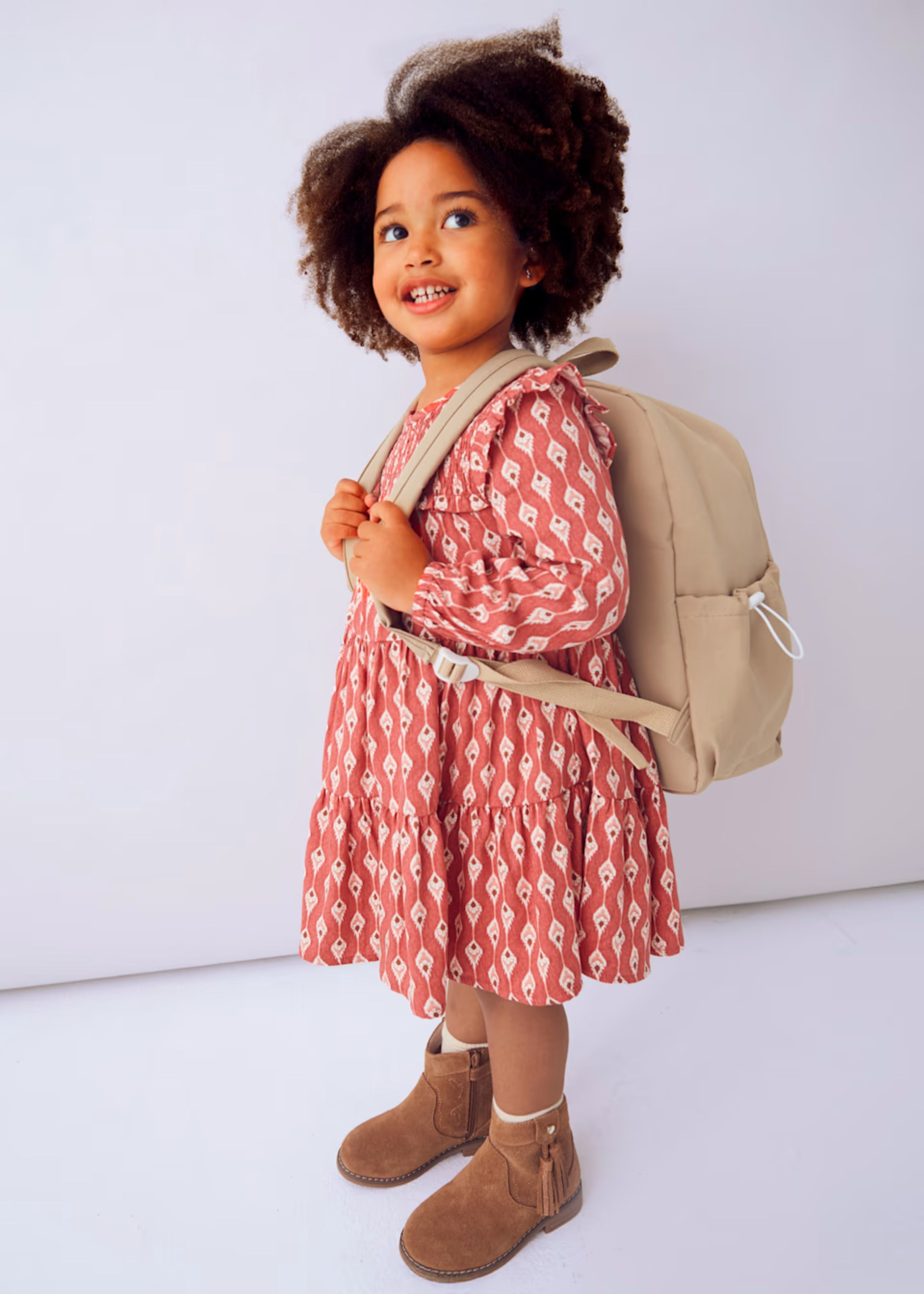 Vestido Motivo Ikat Frunces