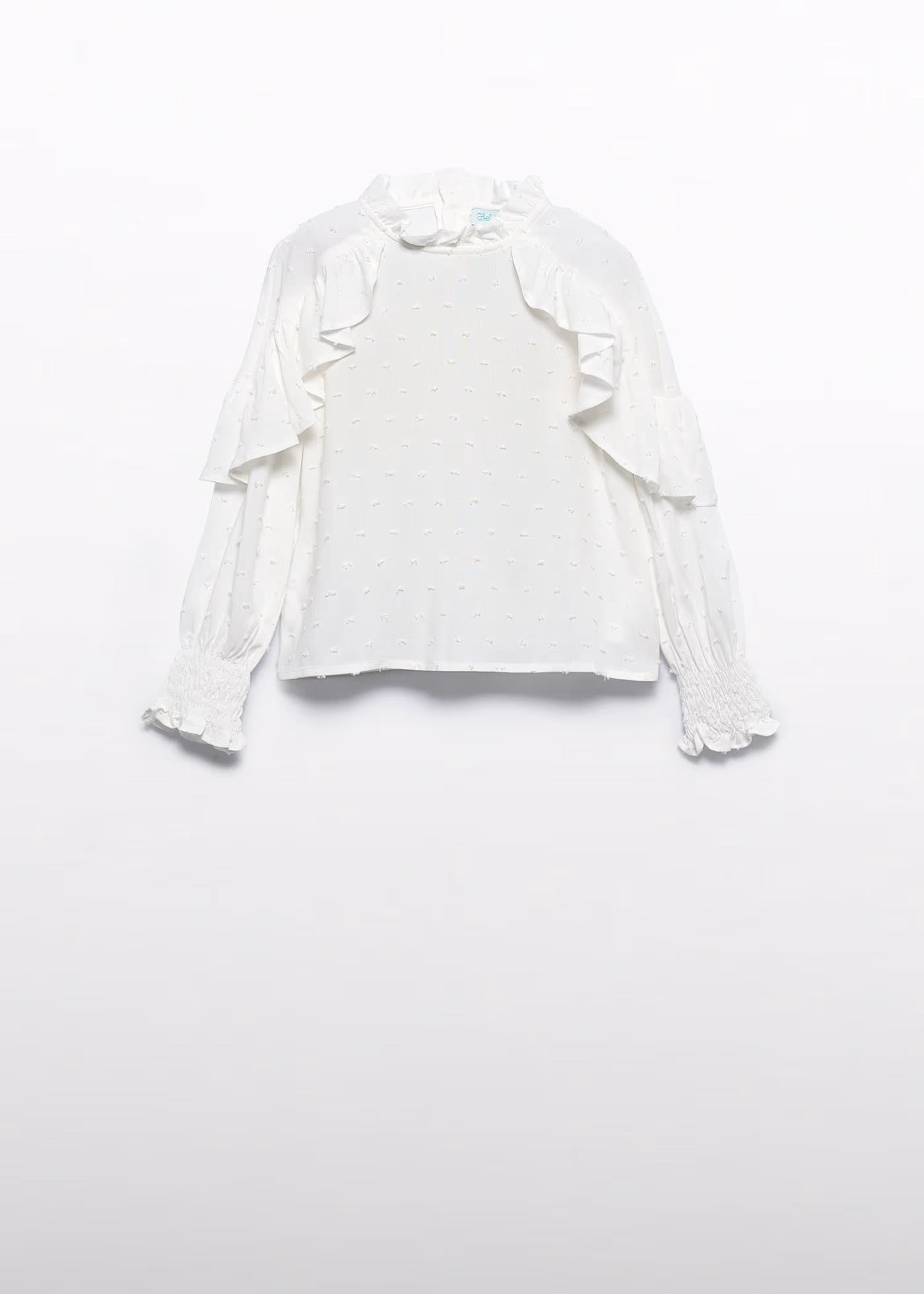 Blusa Plumeti Volantes Crema