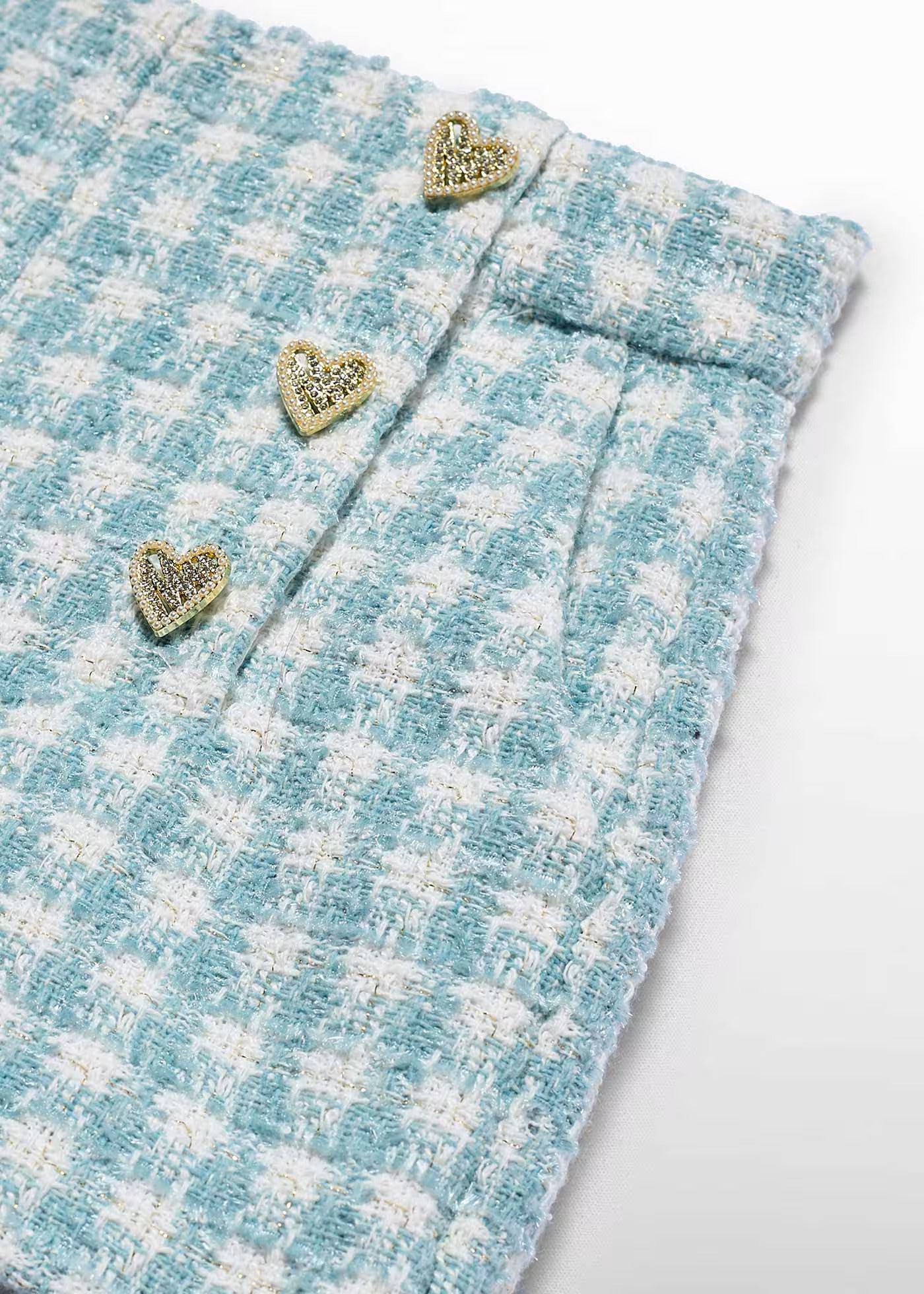 Short Tweed Lurex Aqua