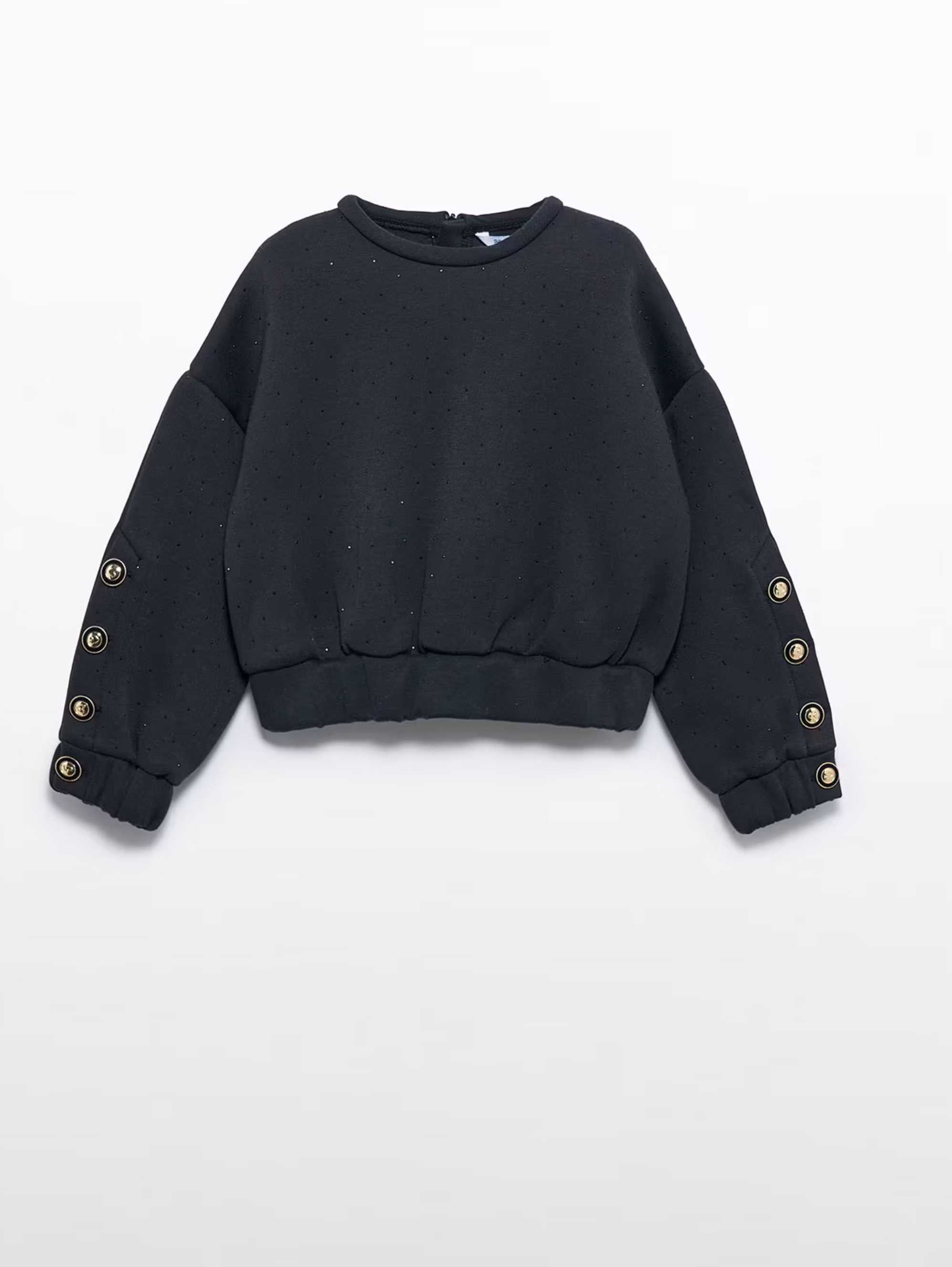 Buzo Strass Botones Negro