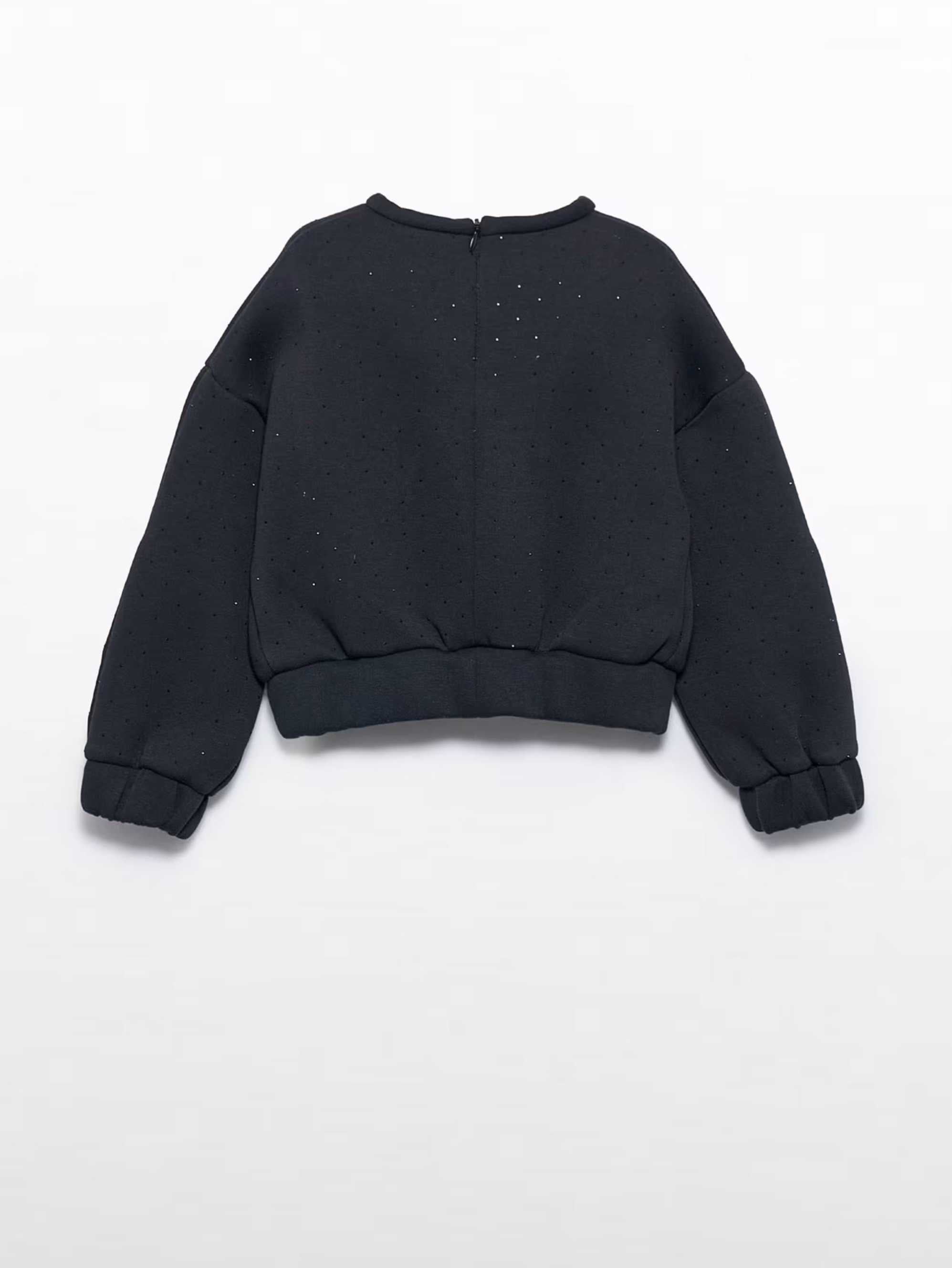 Buzo Strass Botones Negro