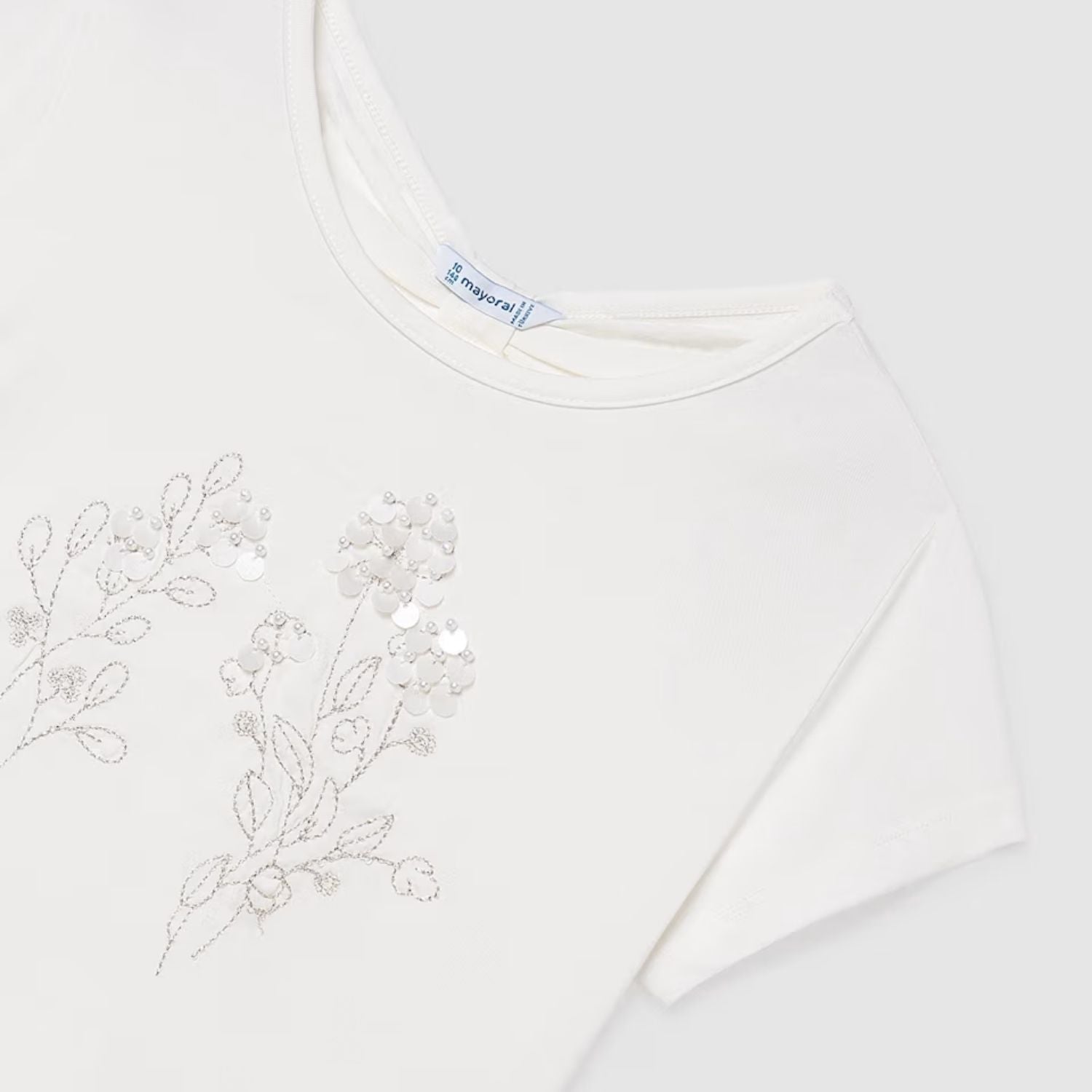 Camiseta Bordado Lino Crudo