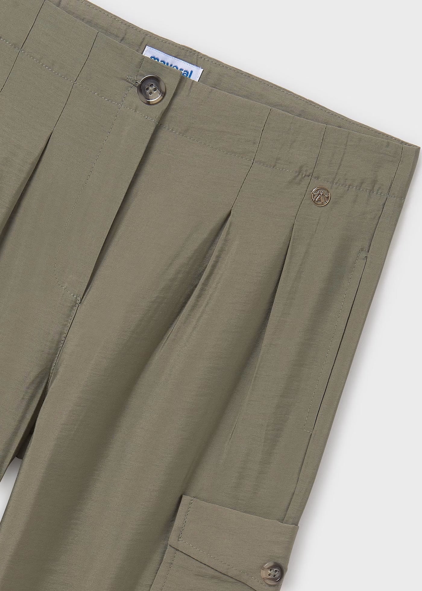 Pantalón Cargo Fluido Oliva Chica