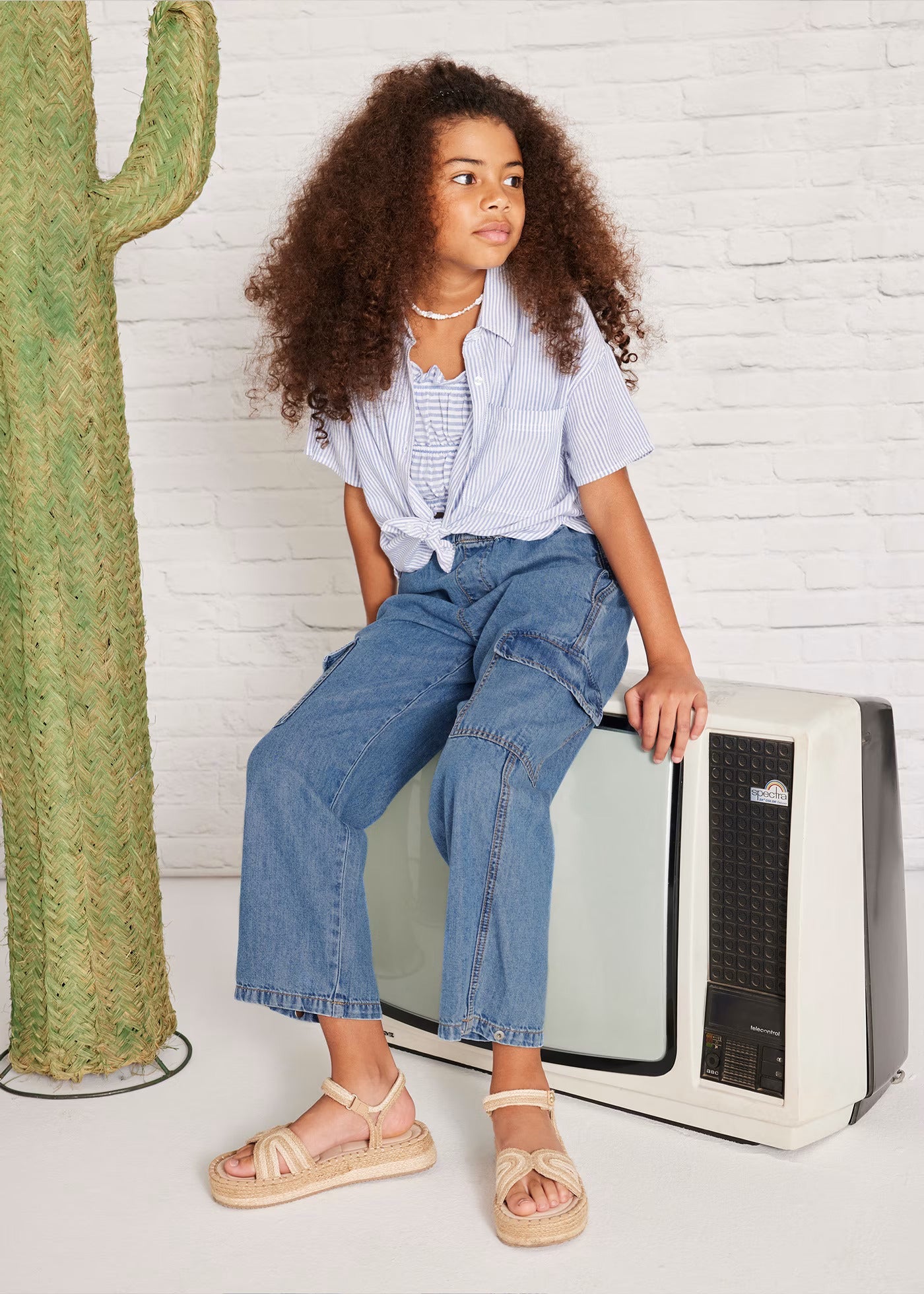 Jeans Fluido Cargo Chica