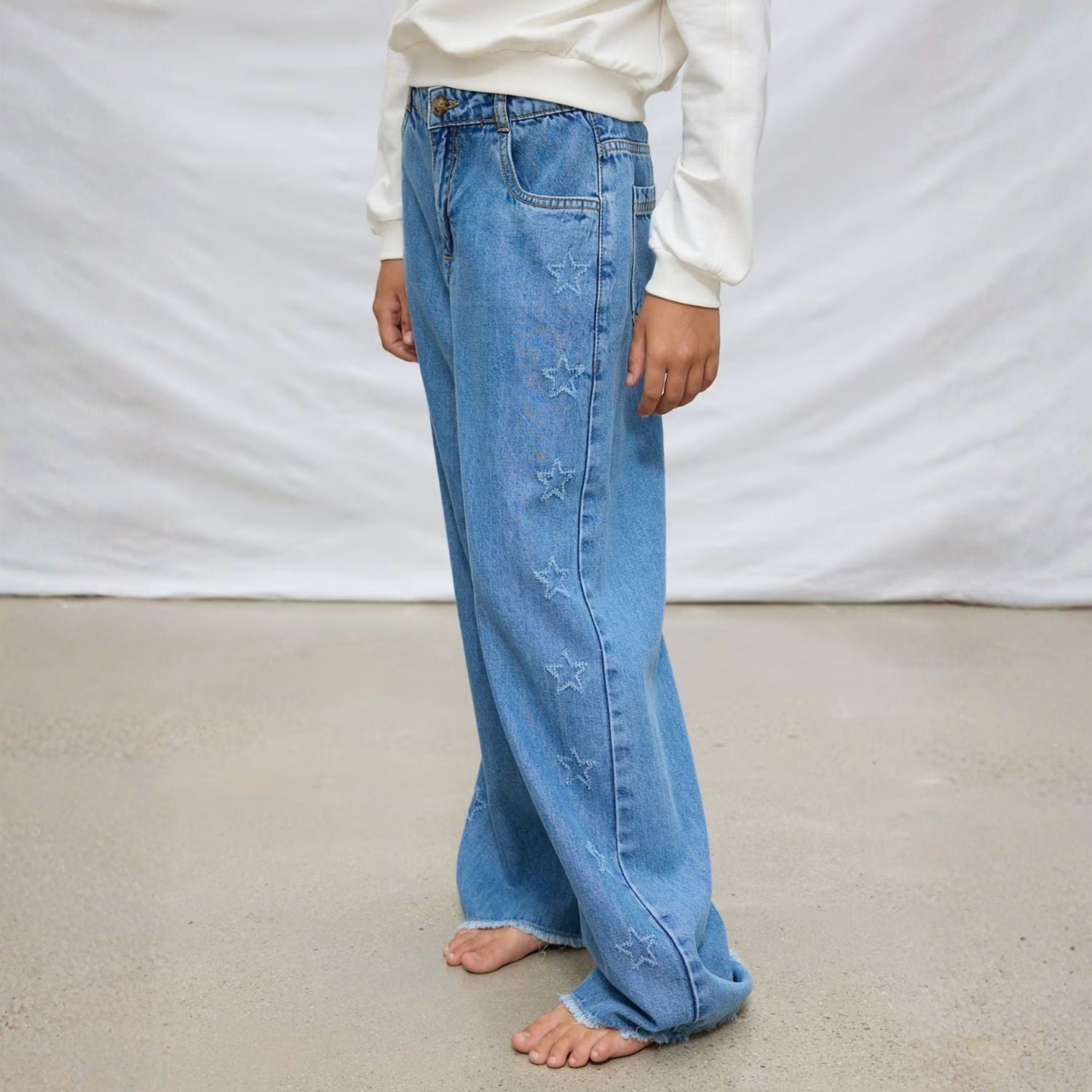 Jeans Wide Leg Fluido Stars