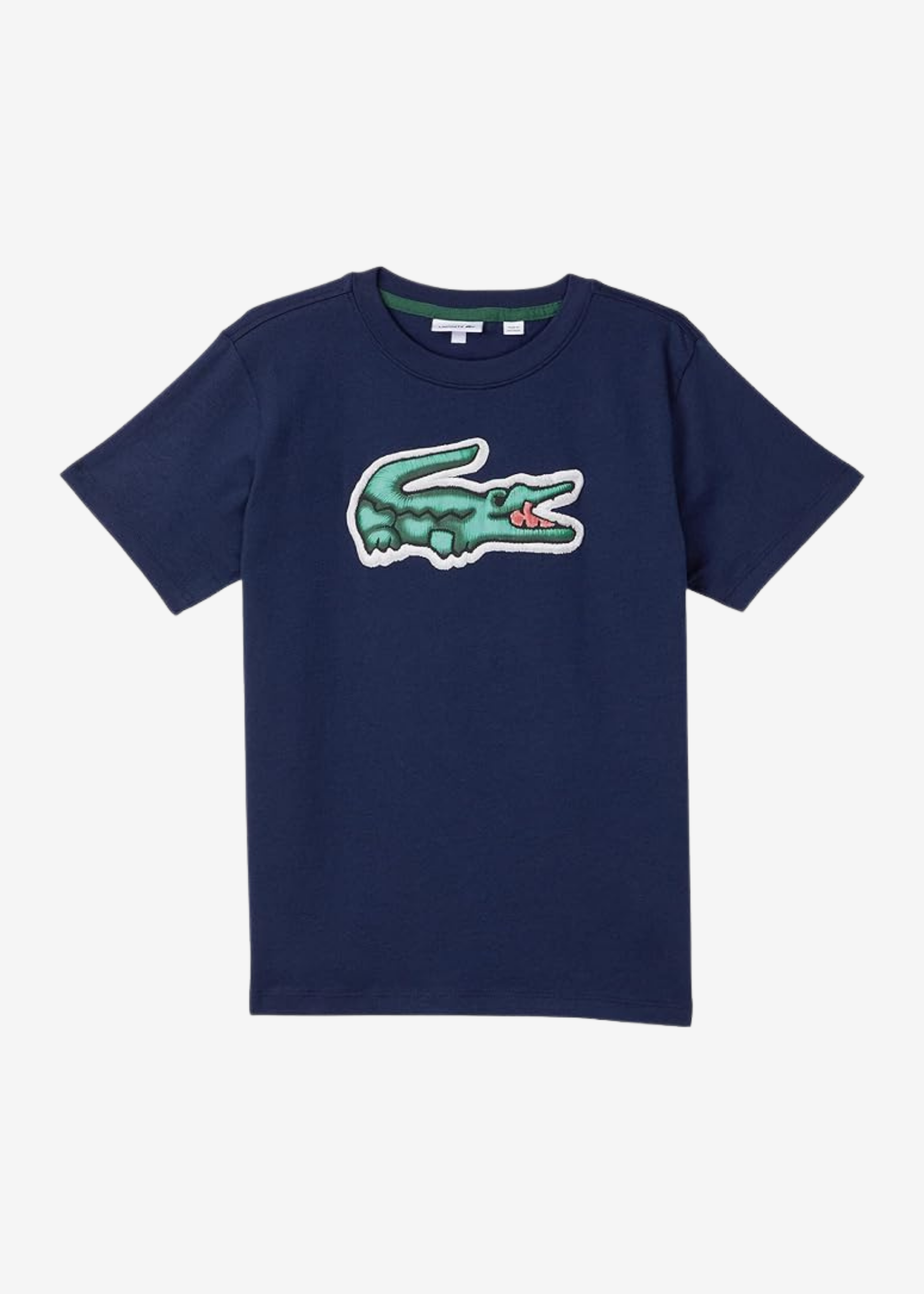Camiseta Lacoste Azul Logo Gran Formato
