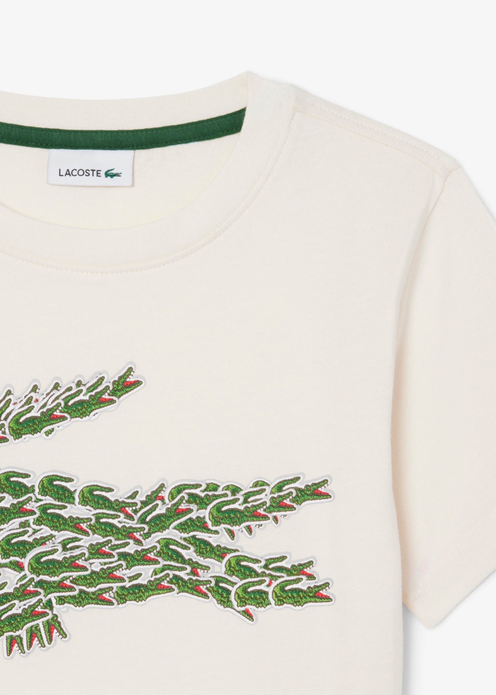 Camiseta Lacoste Crema Multi Croco