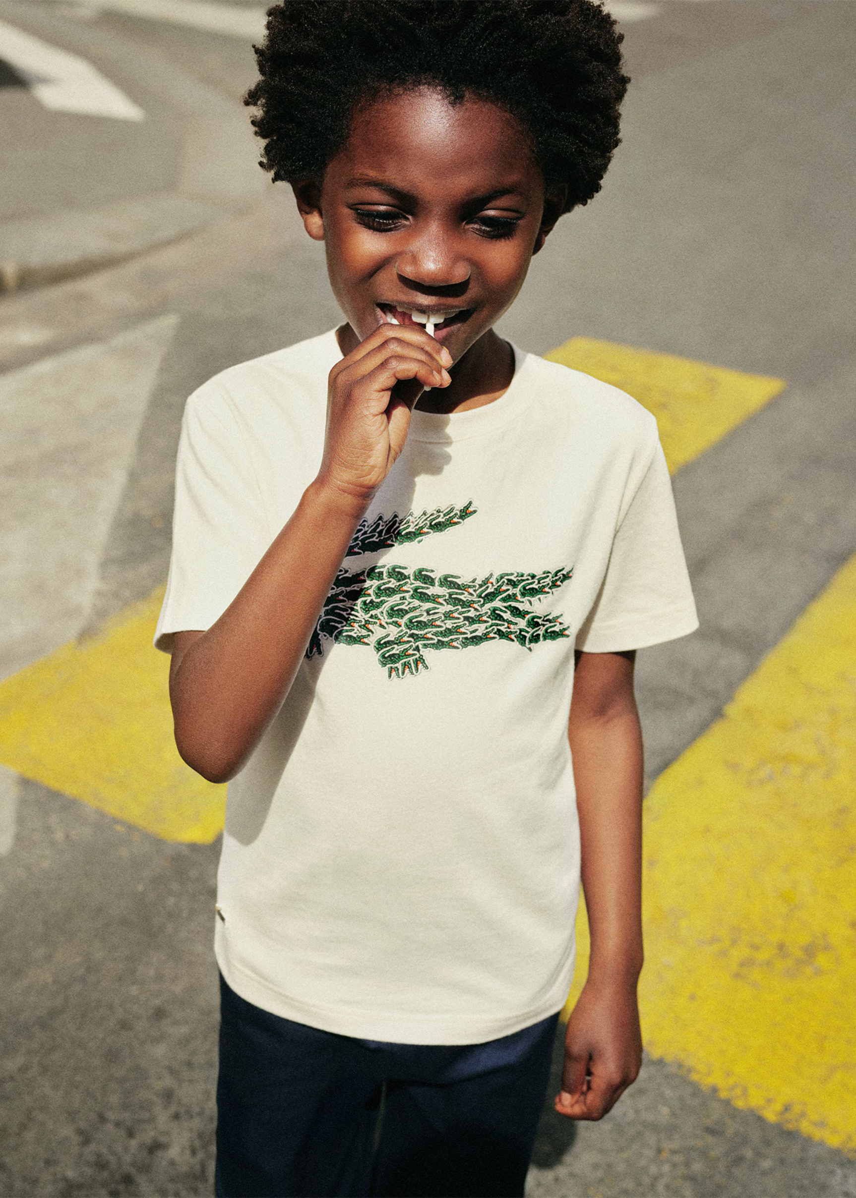 Camiseta Lacoste Crema Multi Croco
